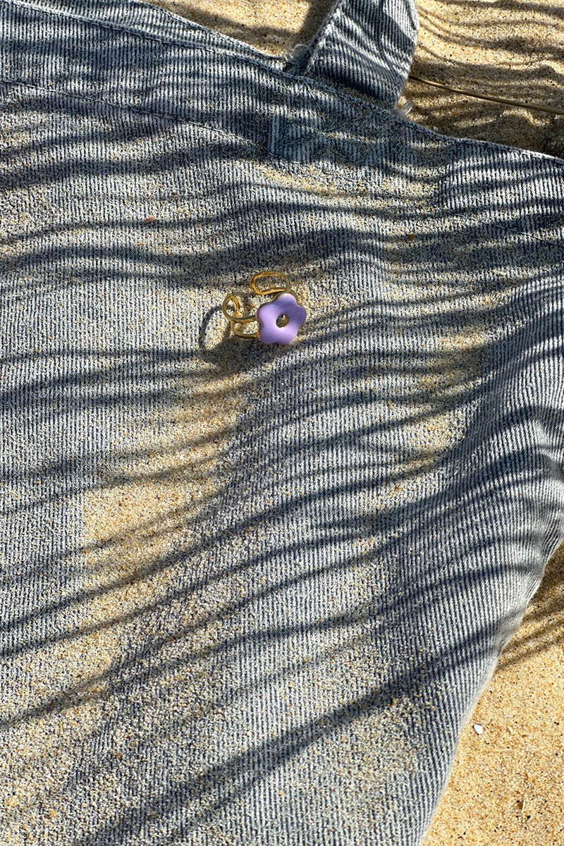 Purple Flower Power Cuff Ring