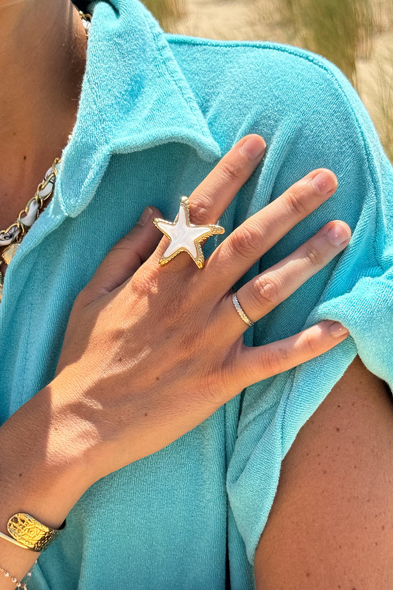 Goldtone Starfish Ring