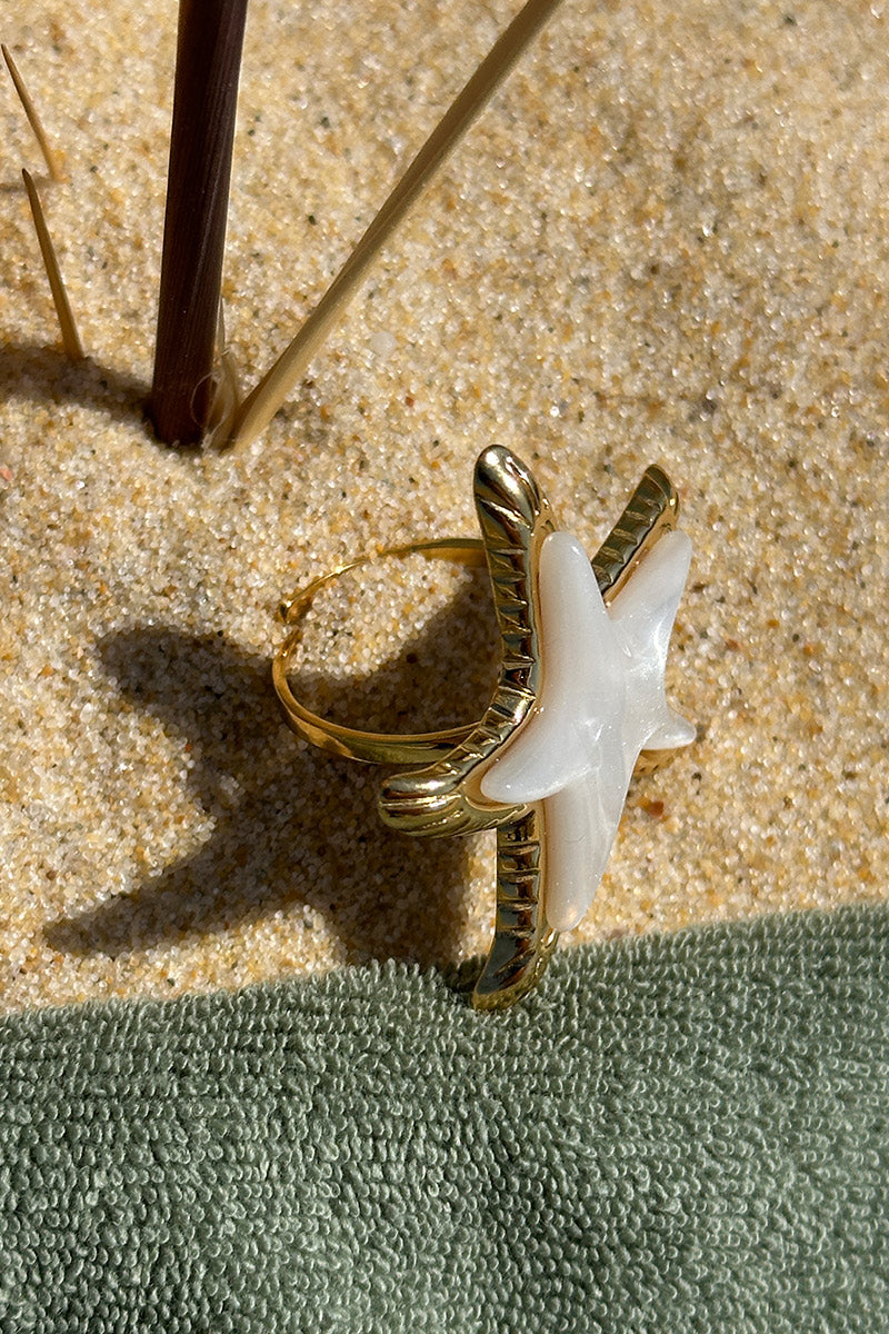 Goldtone Starfish Ring