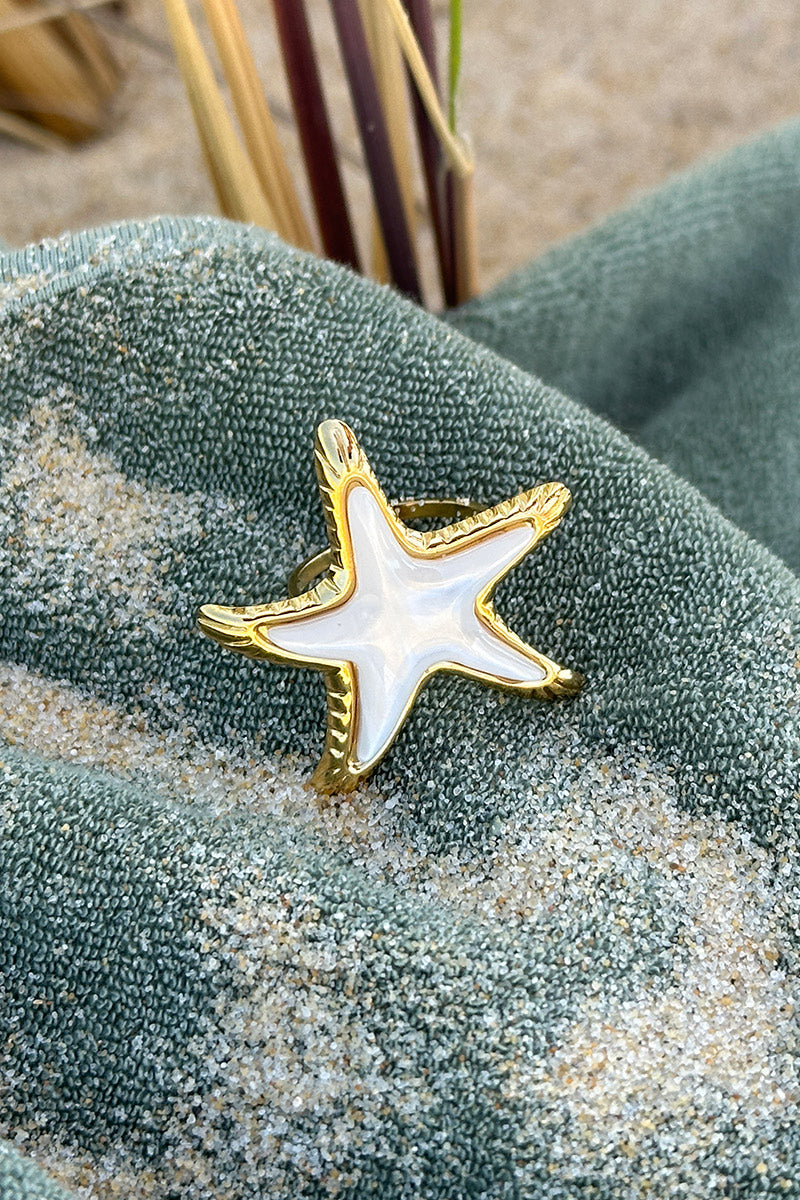 Goldtone Starfish Ring