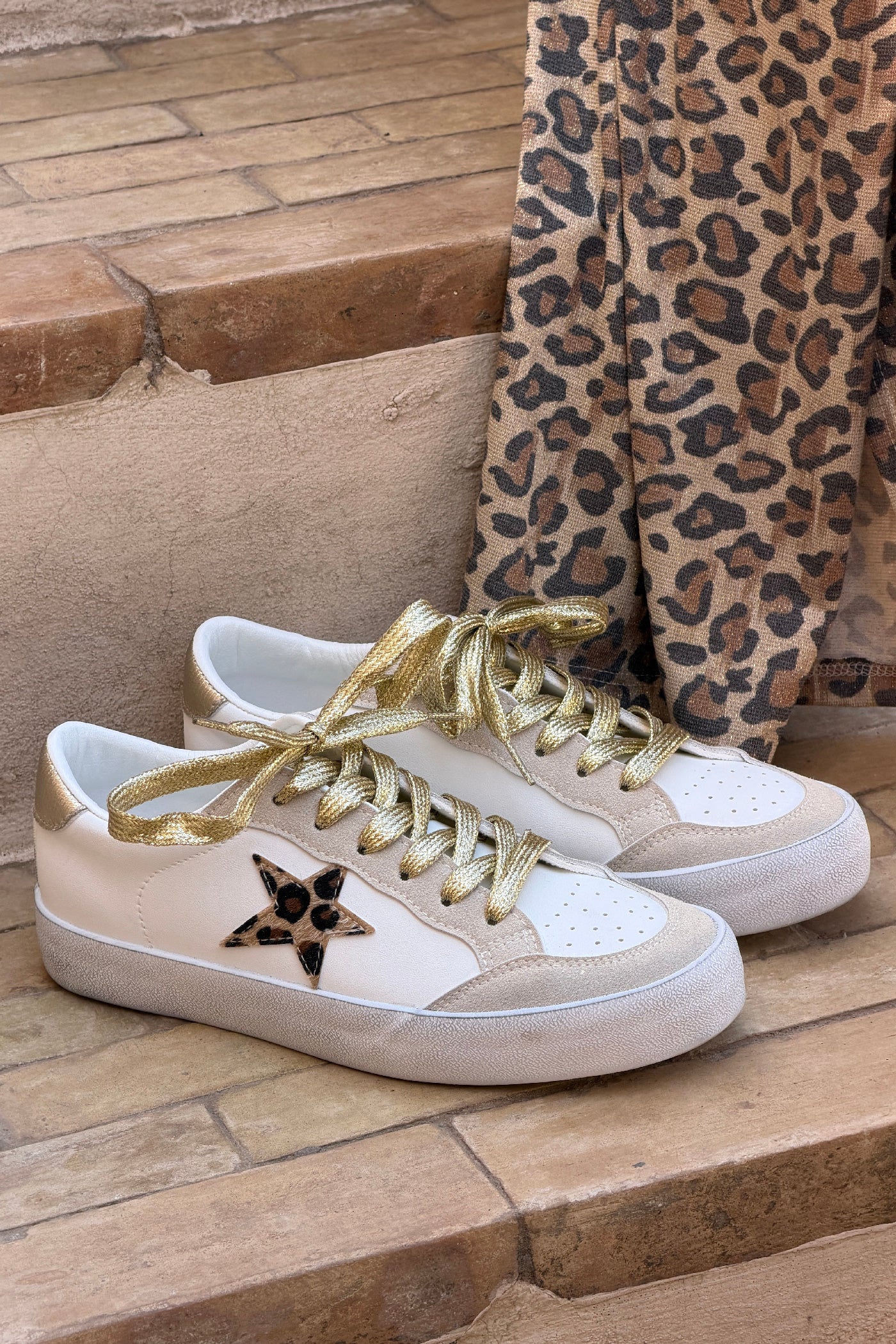 Leopard Star Metallic Sneakers
