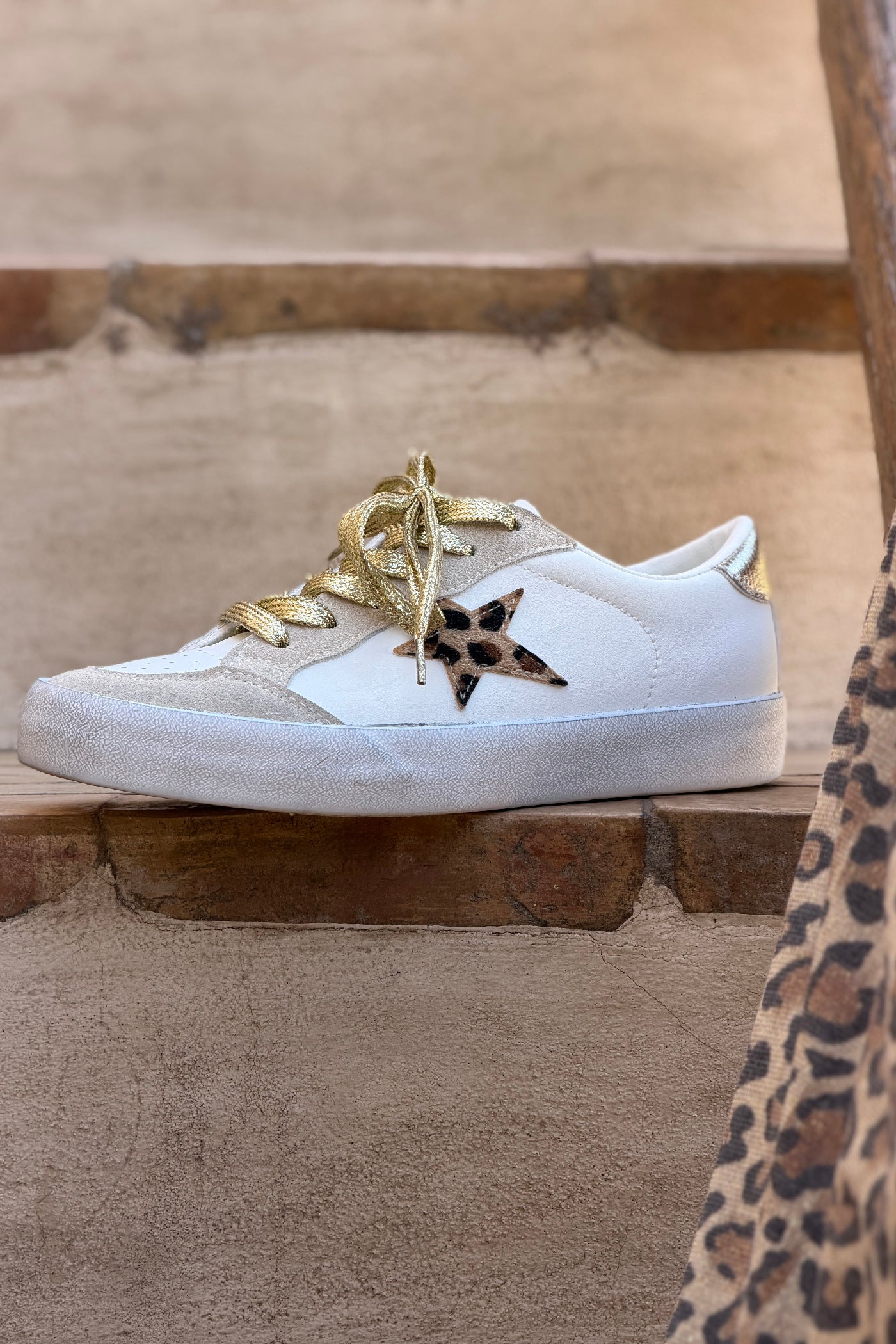 Leopard Star Metallic Sneakers
