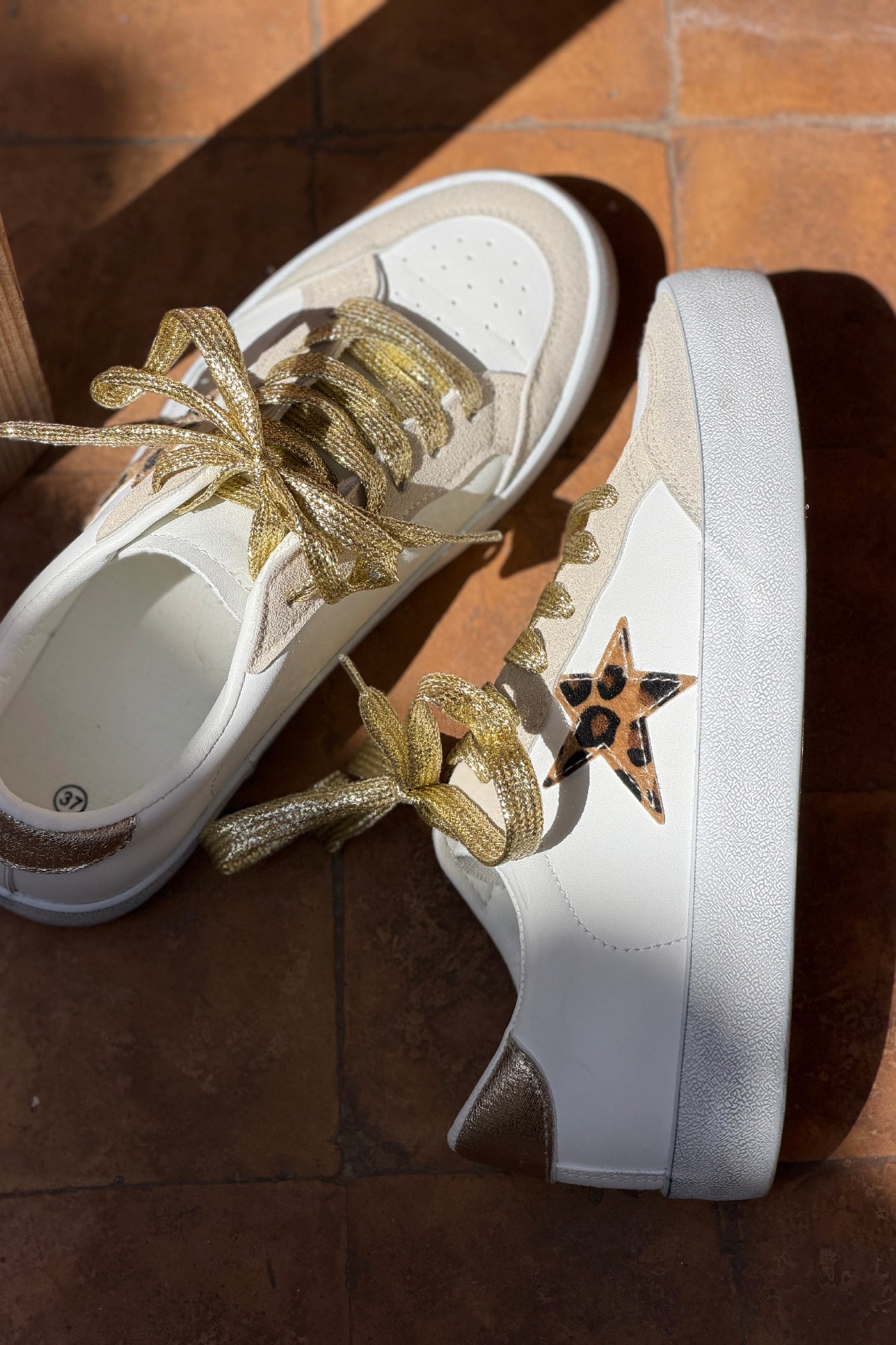 Leopard Star Metallic Sneakers