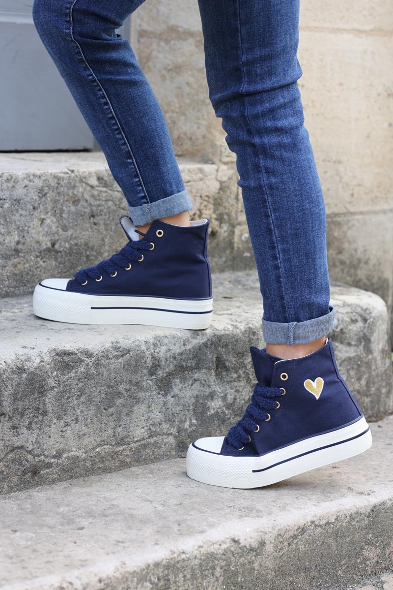 Converse altas azul discount marino