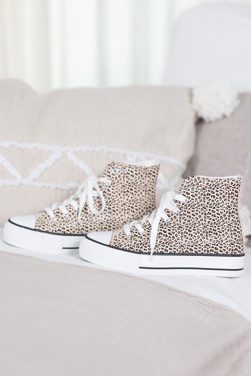 Baskets montantes simili brillant effet craquele leopard g011 (1)