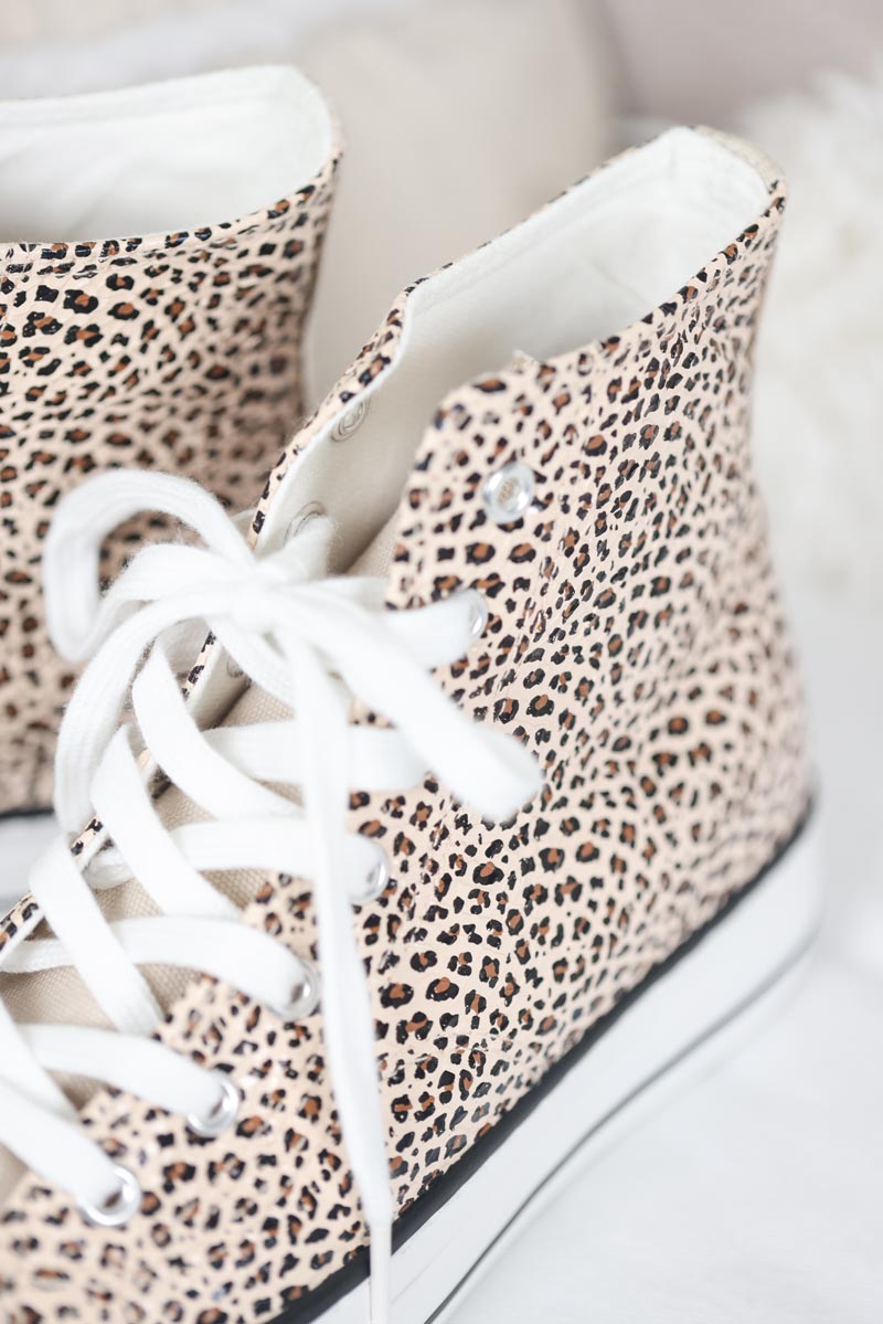 Baskets montantes simili brillant effet craquele leopard g011 (1)