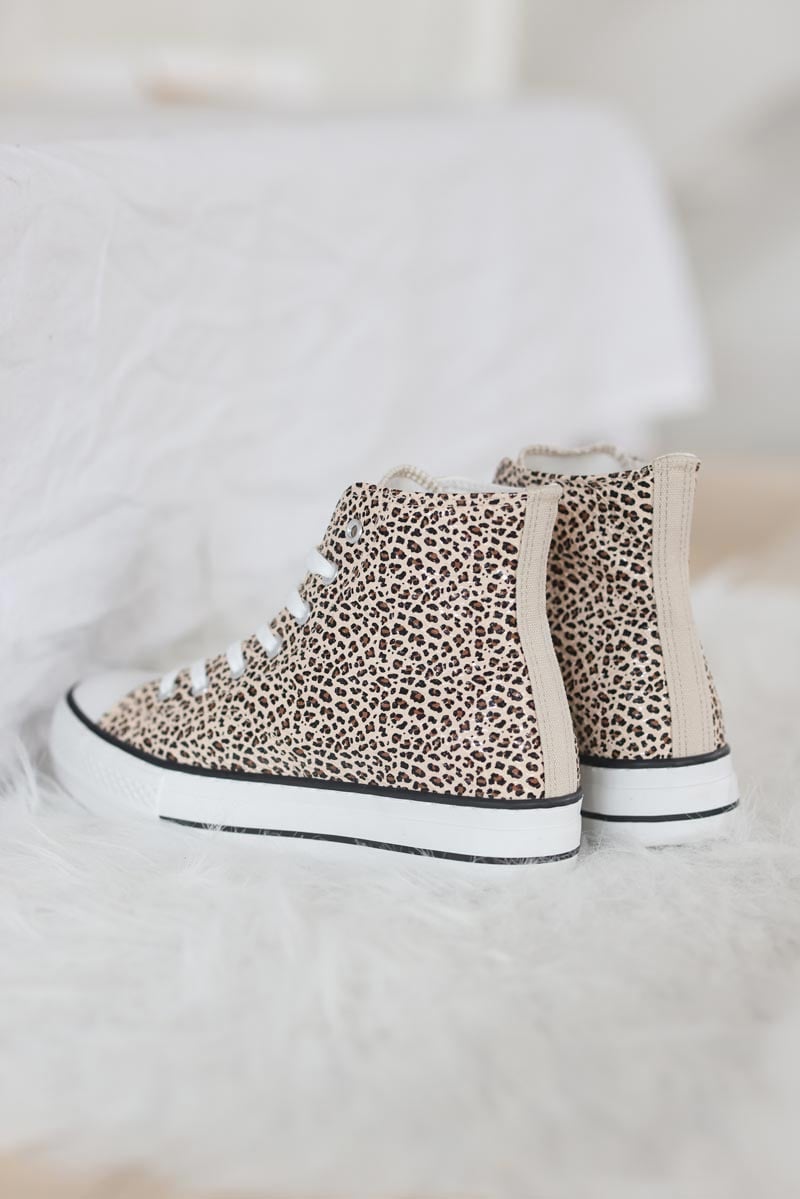 Baskets montantes simili brillant effet craquele leopard g011 (1)