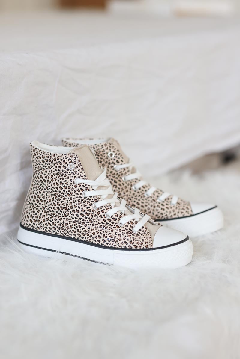 Baskets montantes simili brillant effet craquele leopard g011 (1)