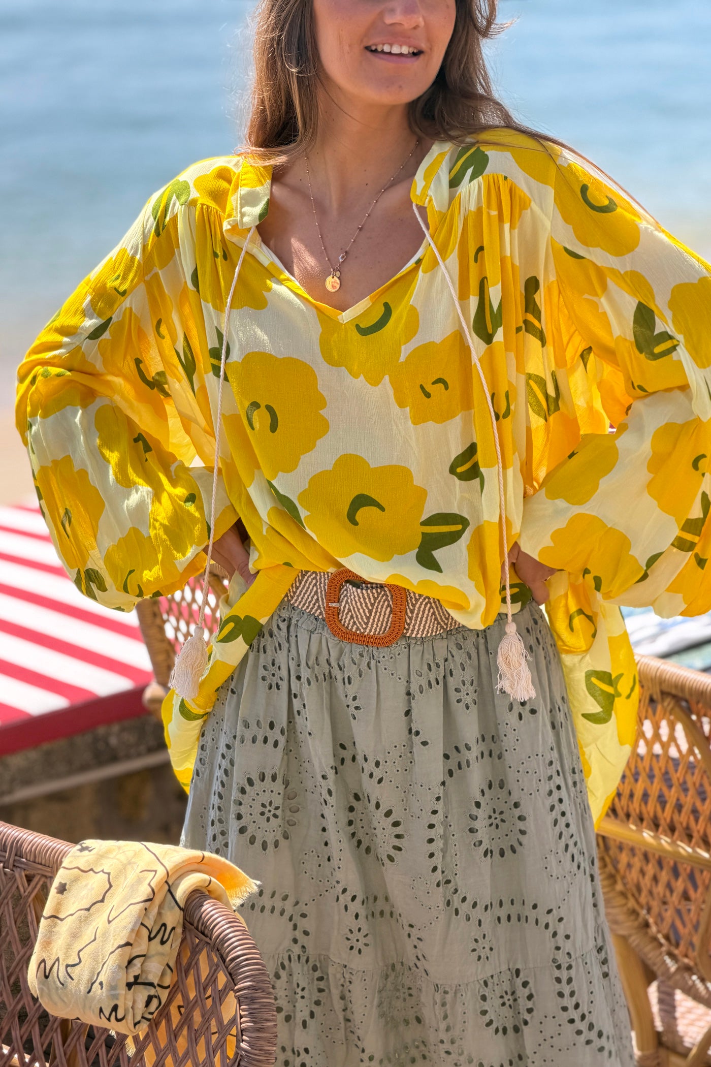 Yellow Floral Explosion Tunic