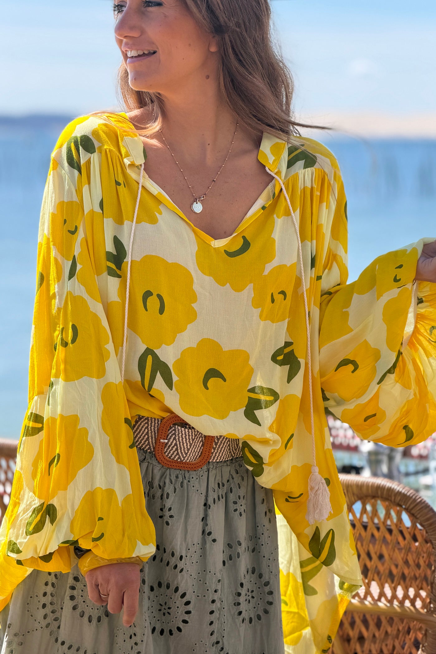 Yellow Floral Explosion Tunic
