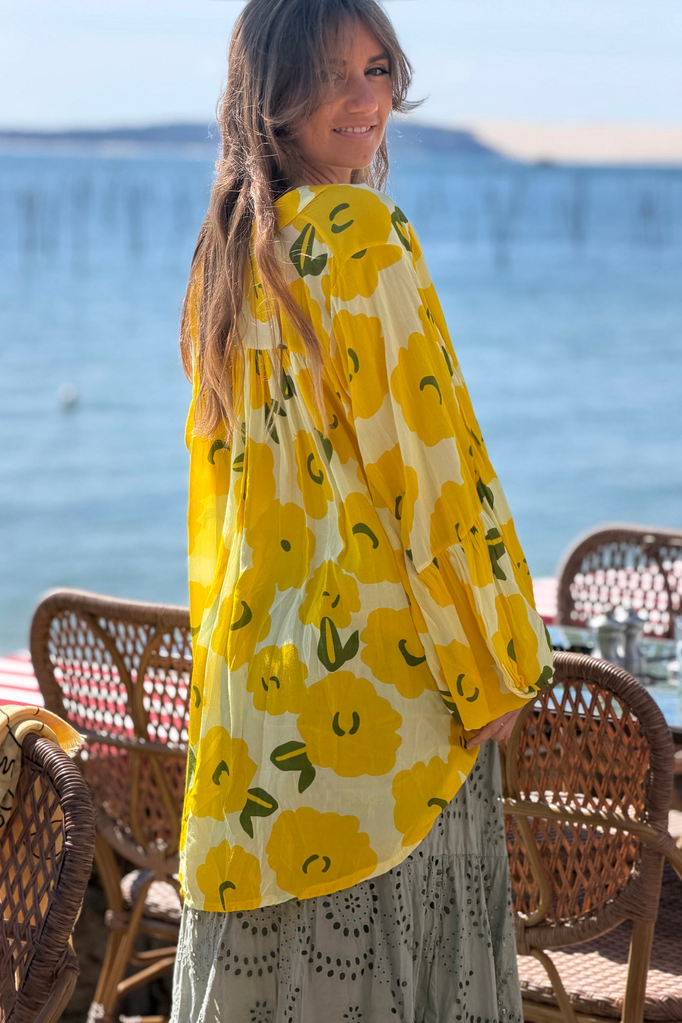Yellow Floral Explosion Tunic