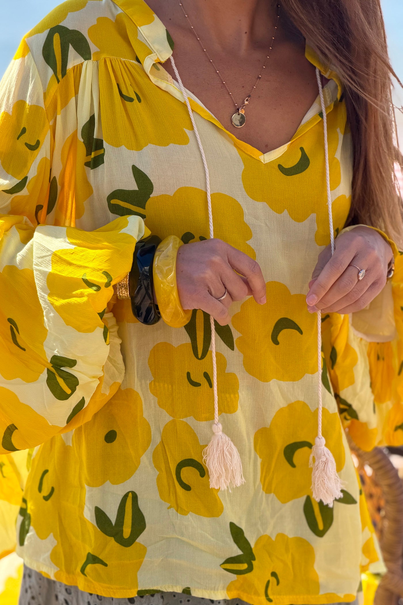 Yellow Floral Explosion Tunic