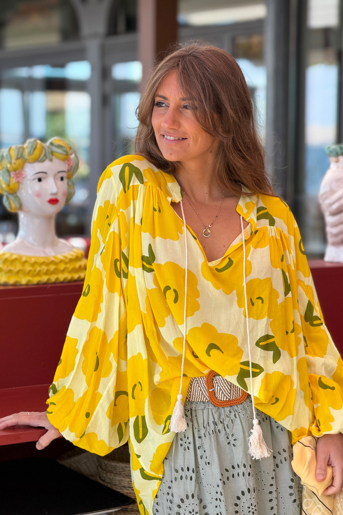 Yellow Floral Explosion Tunic