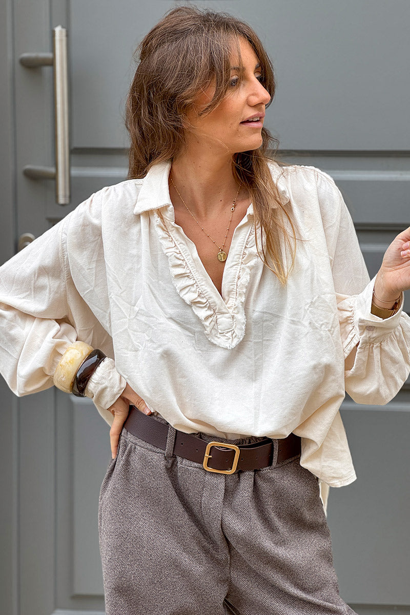 Cream Corduroy Renaissance Blouse