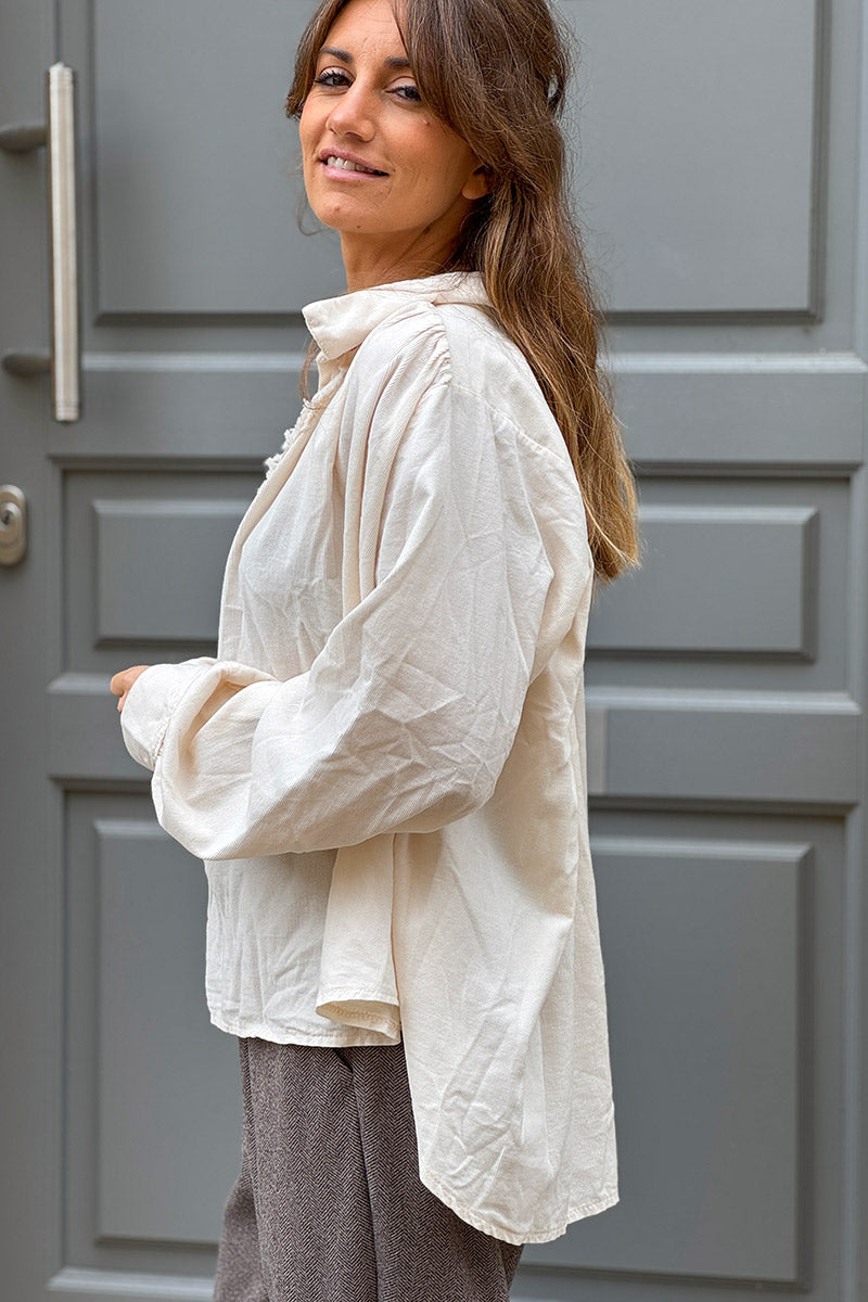 Cream Corduroy Renaissance Blouse