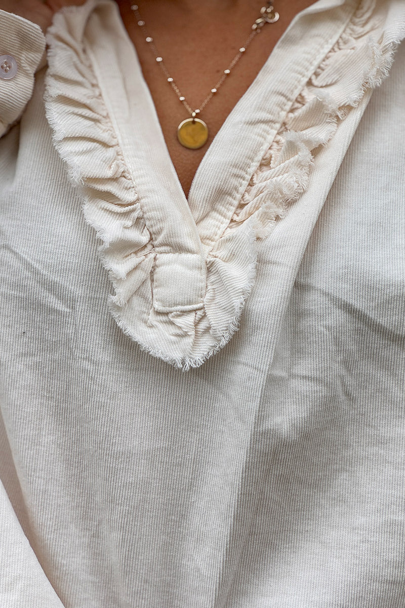 Cream Corduroy Renaissance Blouse