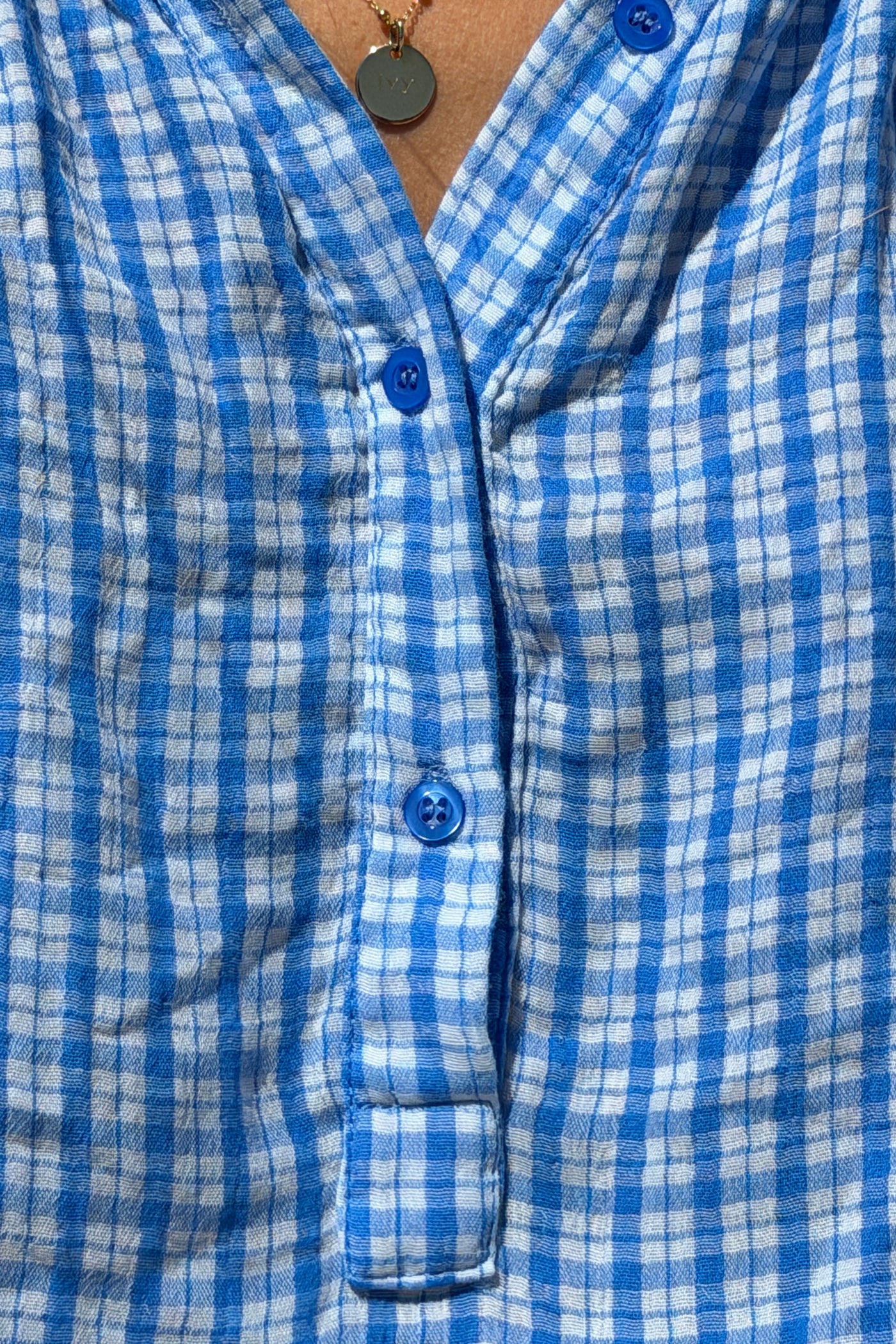 Blue Gingham Flowy Tunic