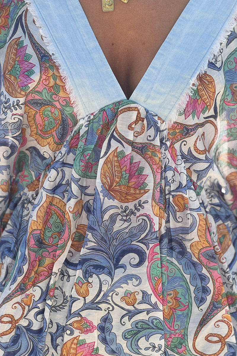 Paisley and Denim Lightweight Blouse