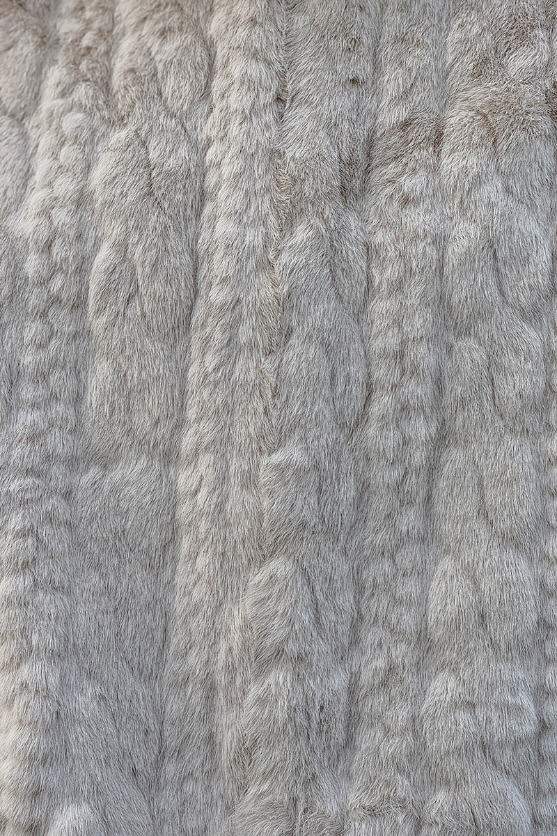 Blouson beige tout doux fausse fourrure torsadée avec boutons