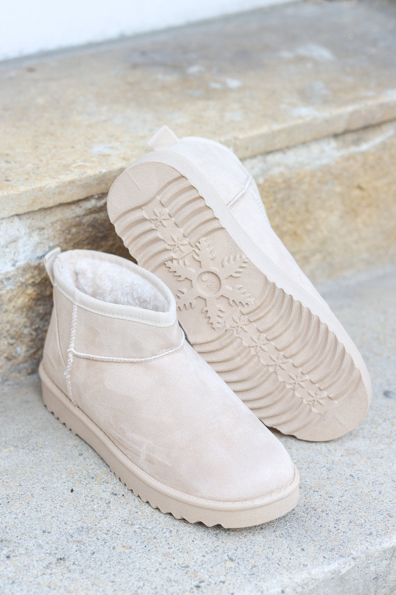 Boots fourrees basses beige G085 (1)