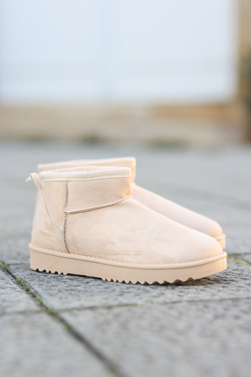 Boots fourrees basses beige G085 (1)