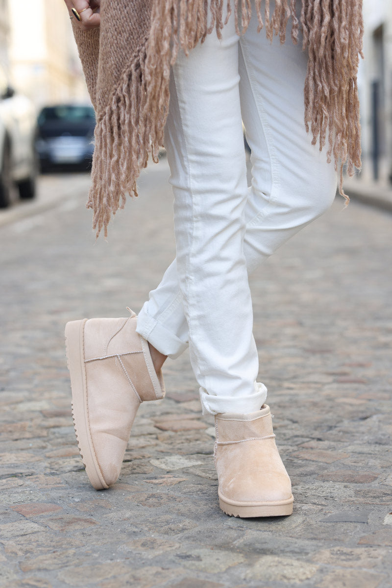 Boots fourrees basses beige G085 (1)