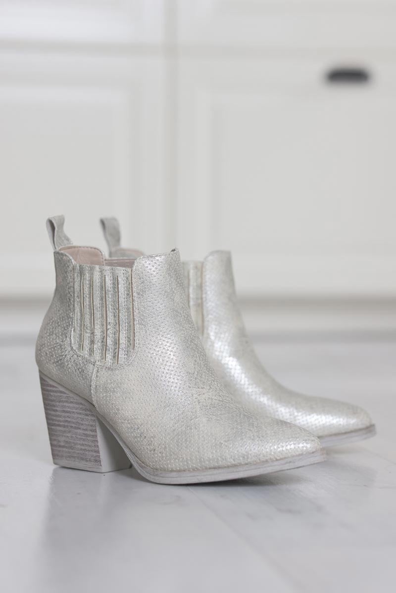 Bottines silver a talons effet ceruse g008 (1)