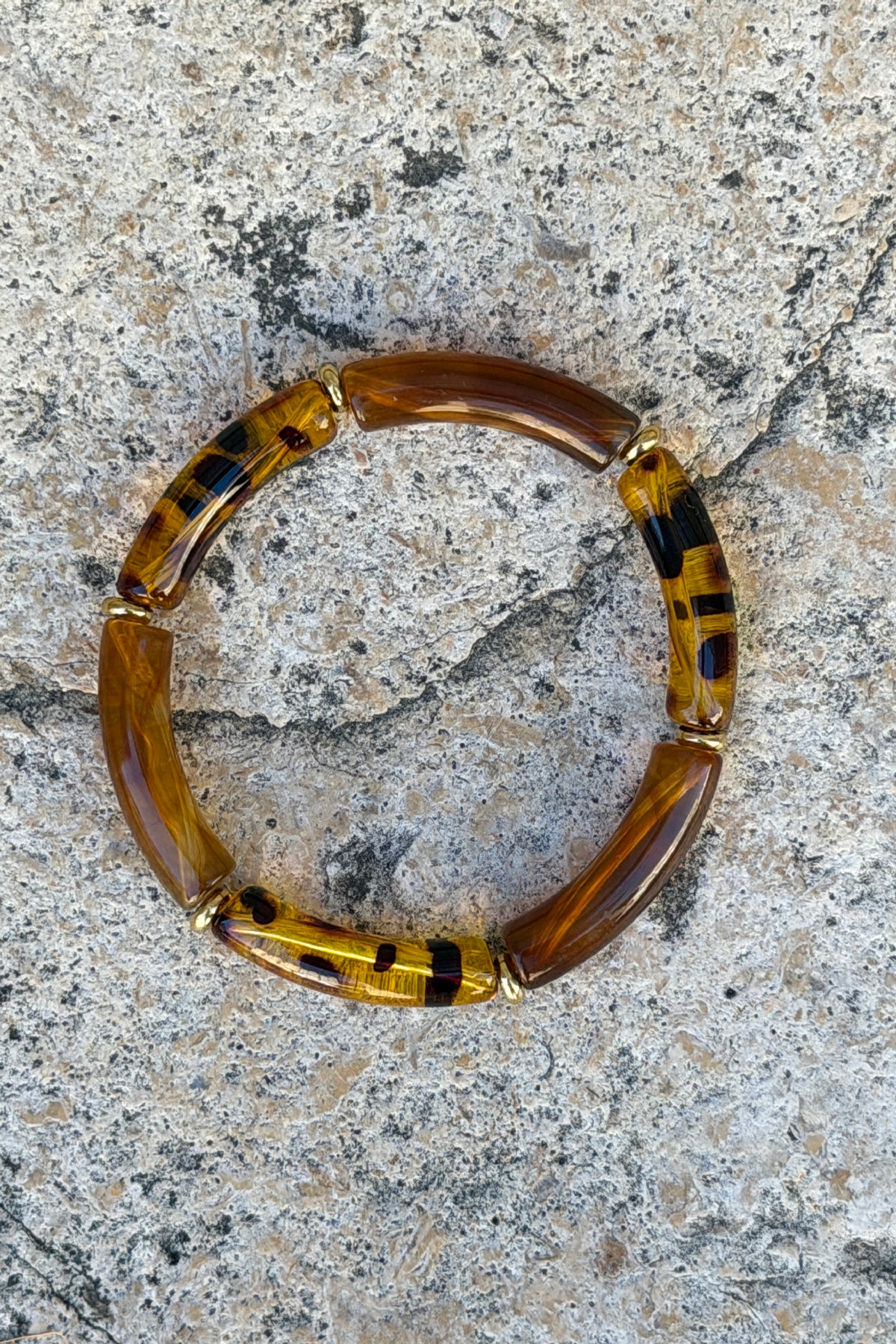 Tortoise Tube Bead Bangle