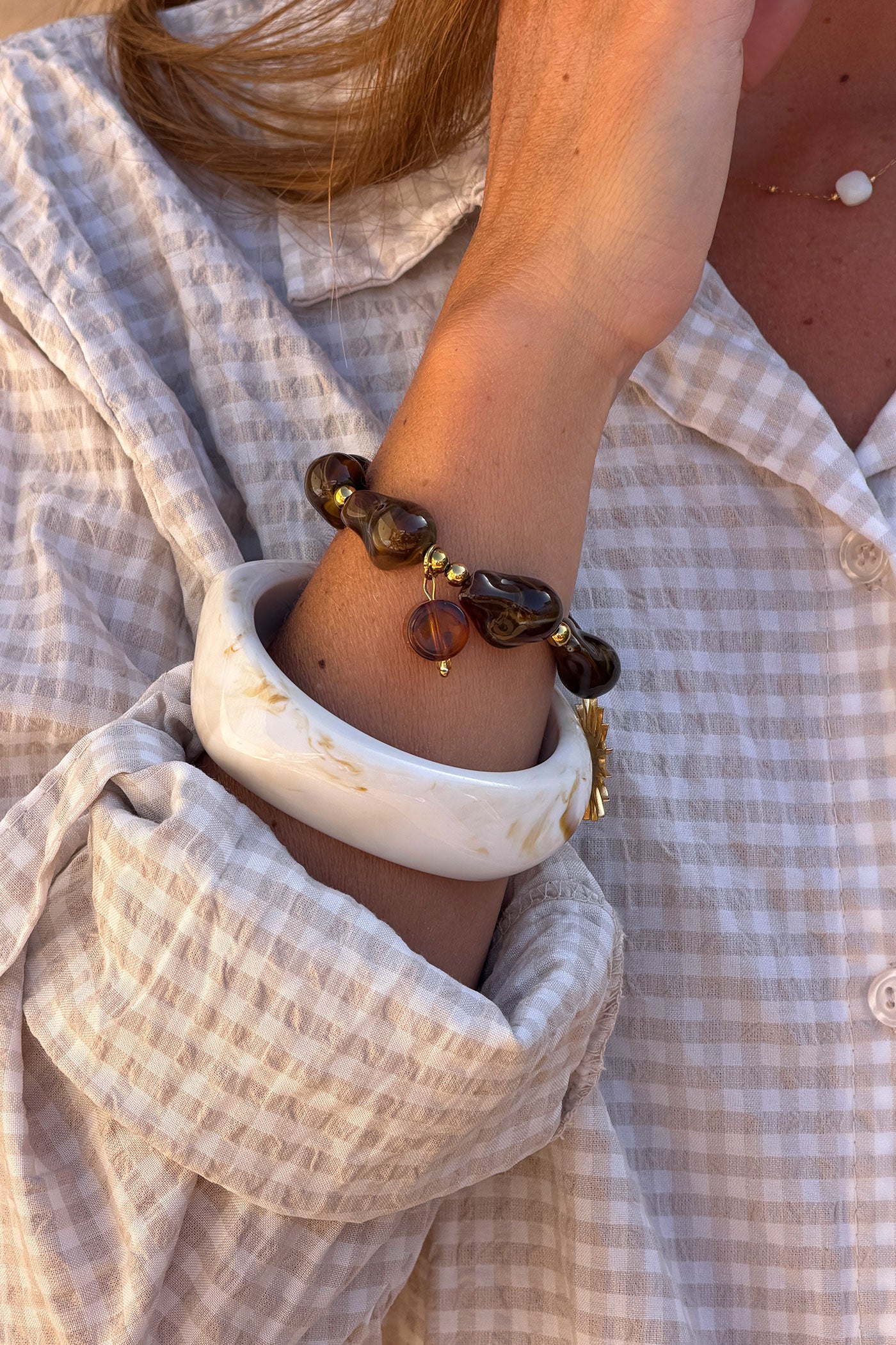 Golden Sun and Stones Charm Bracelet