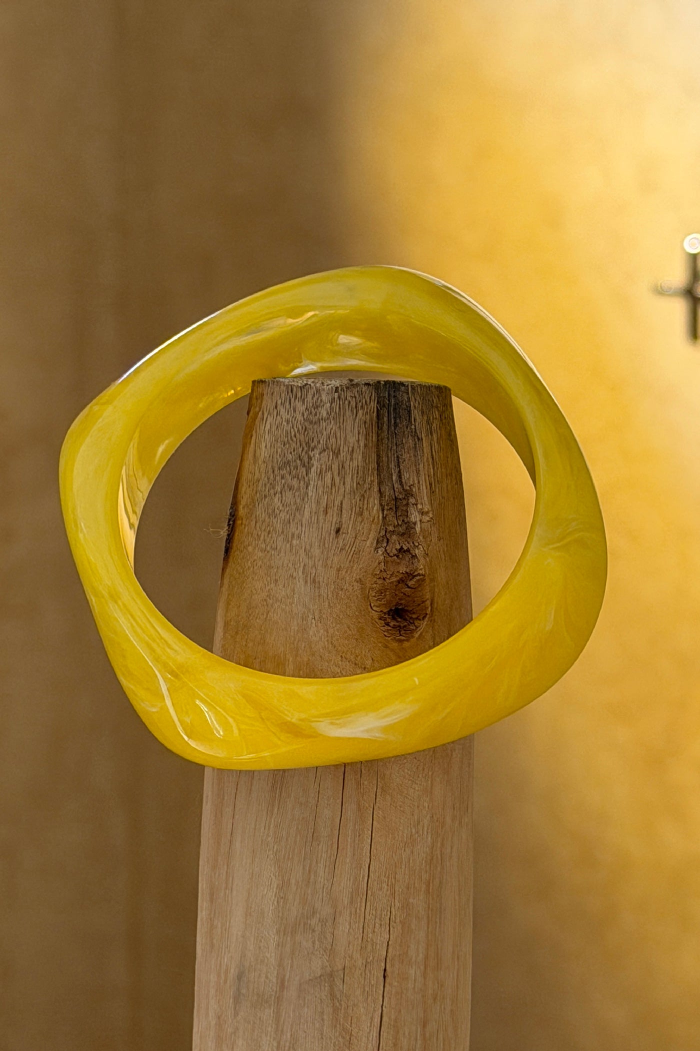 Yellow Geo Chunky Lucite Bangle