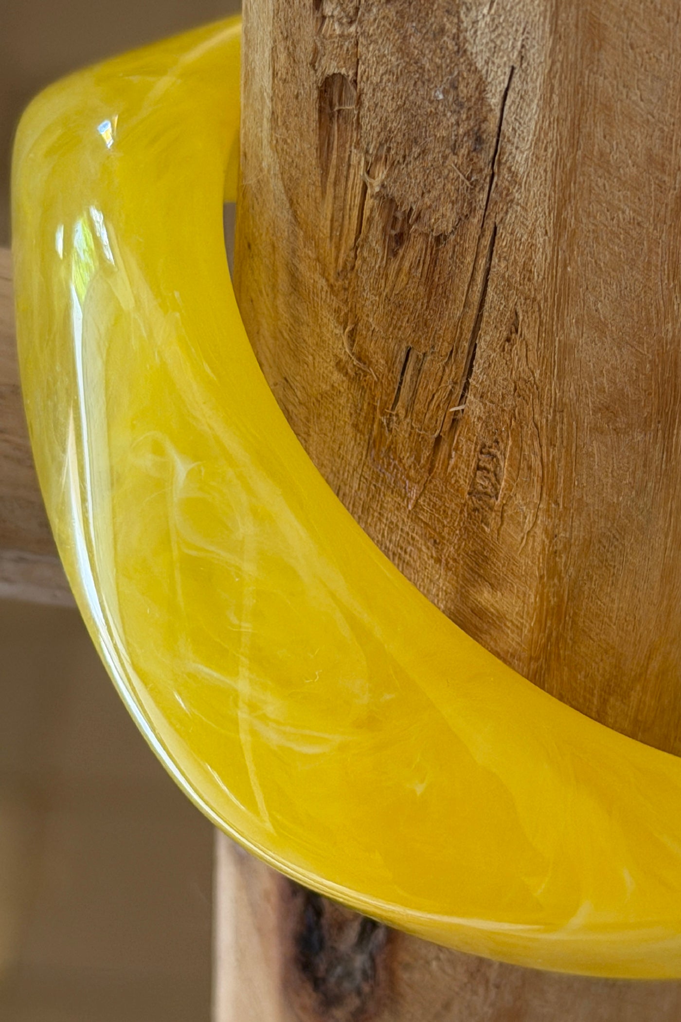 Yellow Geo Chunky Lucite Bangle