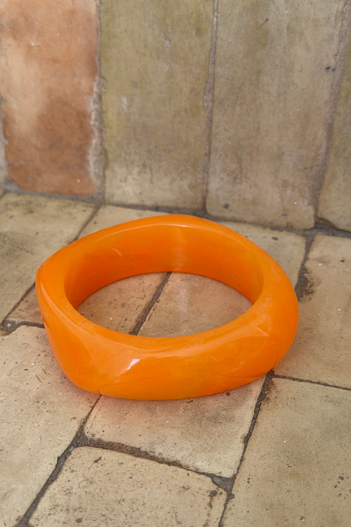 Orange Geo Chunky Lucite Bangle