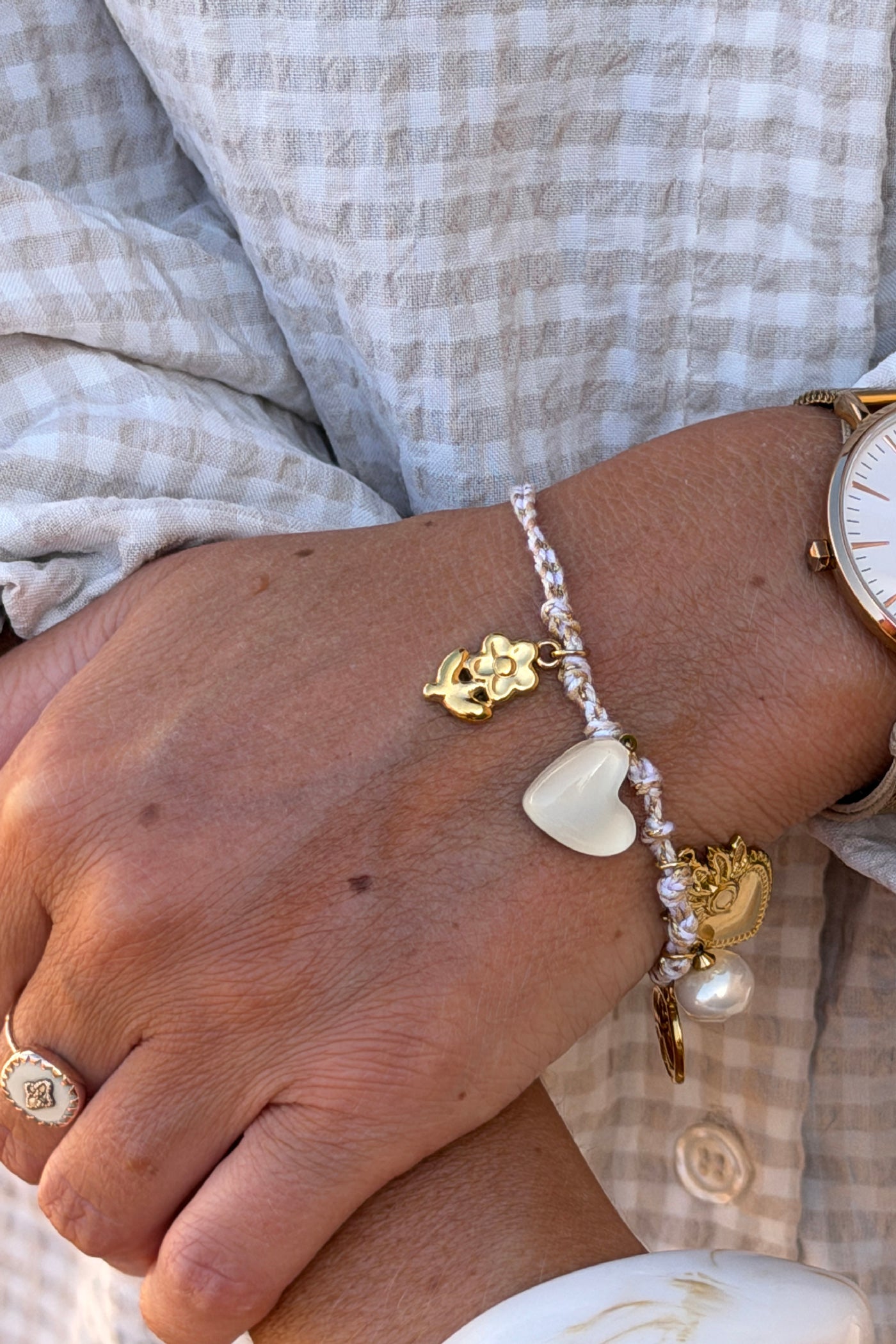 Golden Garden Rope Chain Charm Bracelet