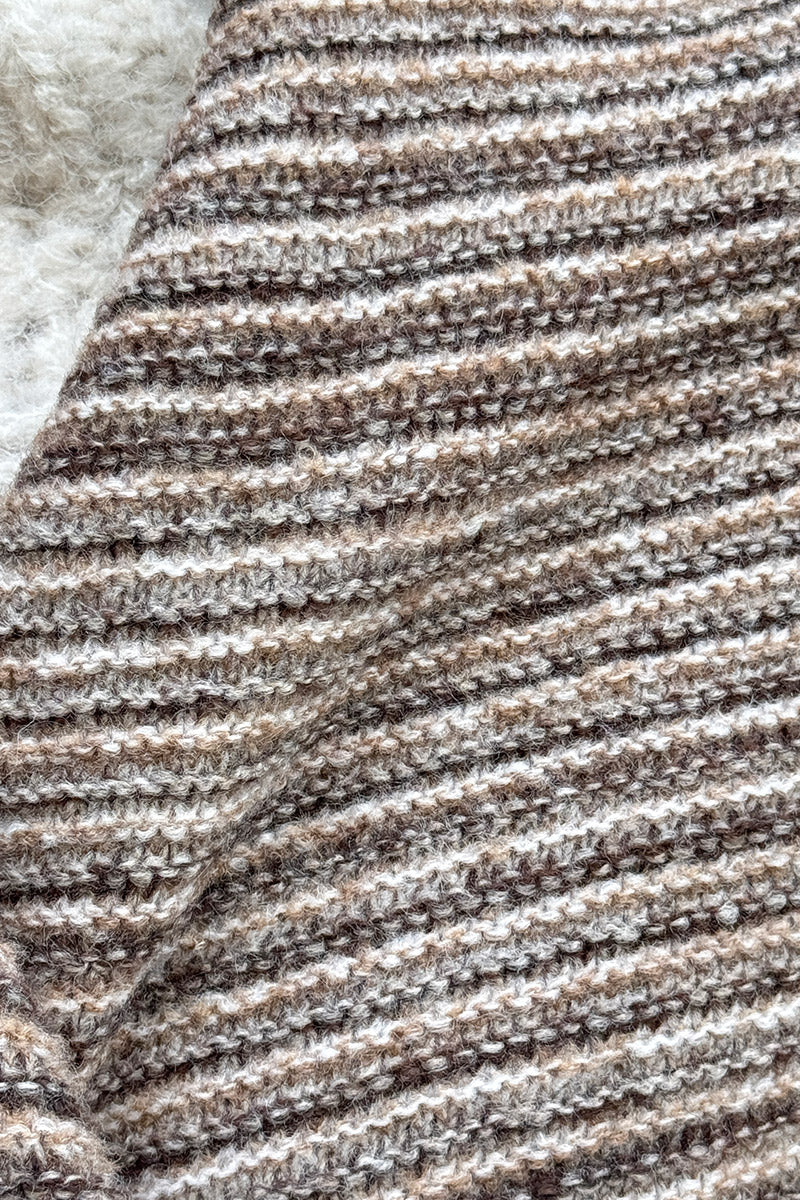 Taupe Fringe Blanket Knit Poncho