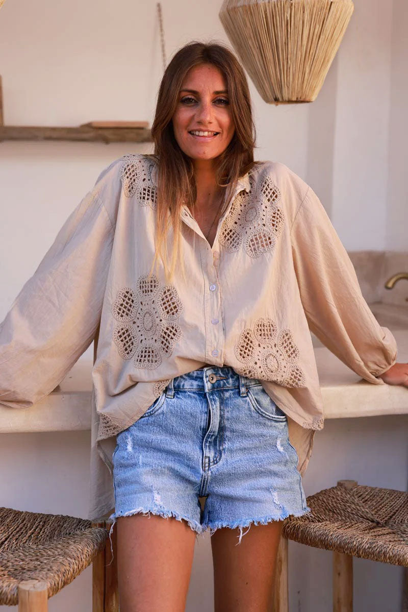 Chemise Boheme Chemise Petites Fleurs Femme Chemise Anémone Femme