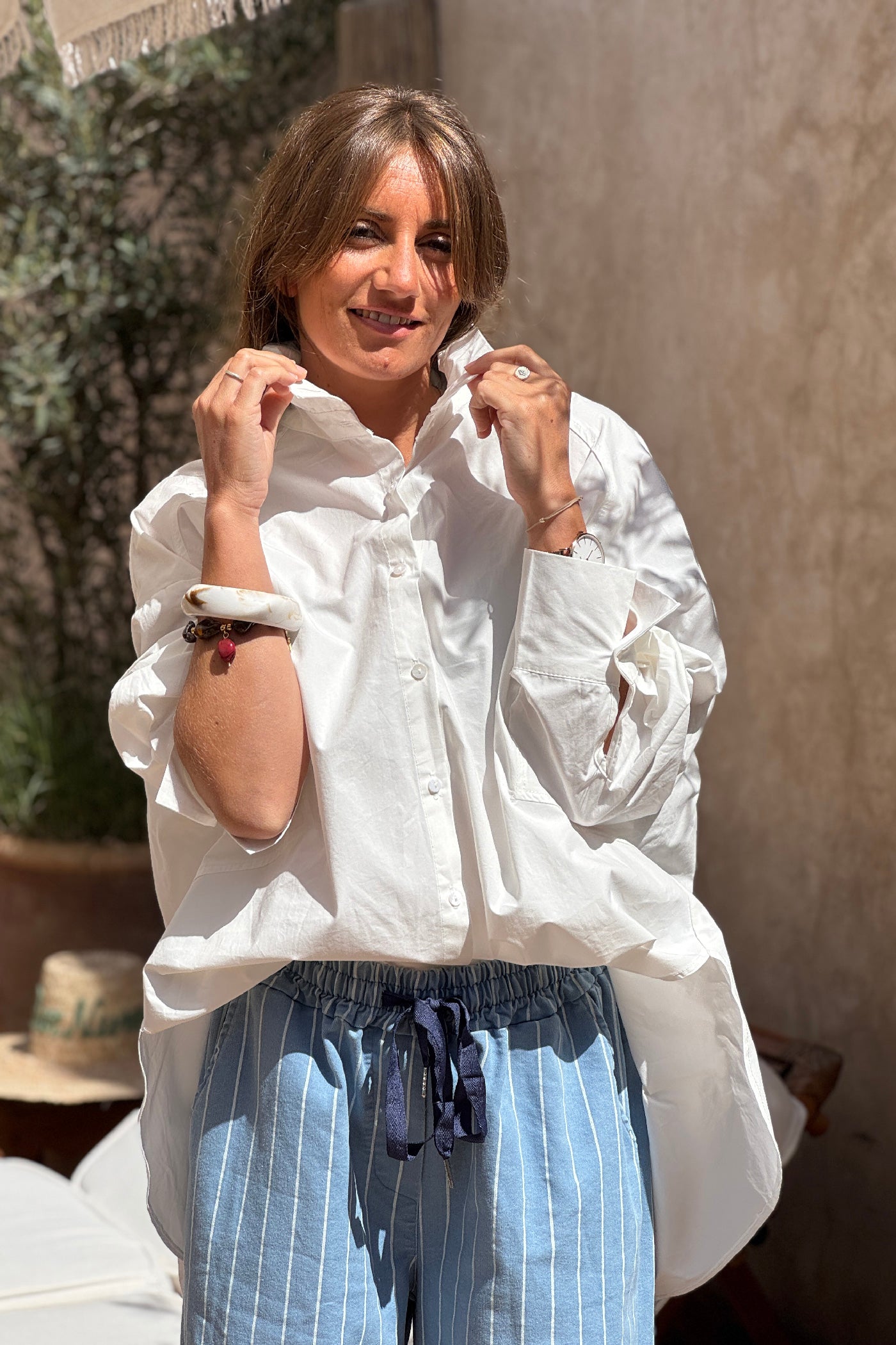 White Romantic Ruffles Cotton Blouse