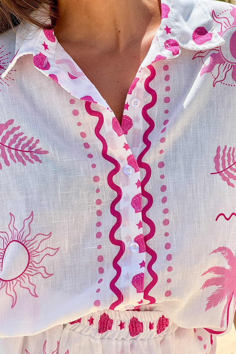Pink Mystical Beach Eclipse Blouse