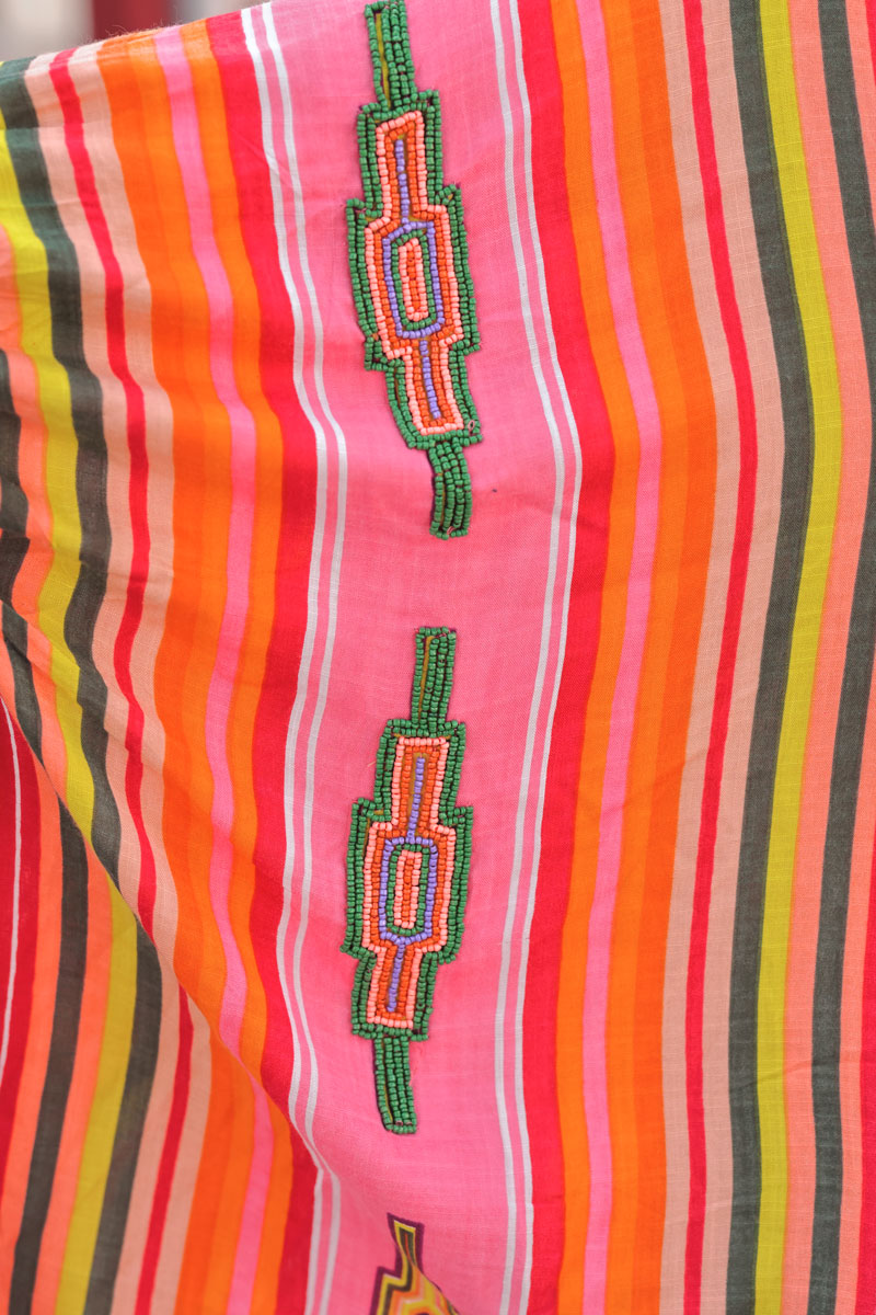 Orange Stripe Southwest Dolman Blouse
