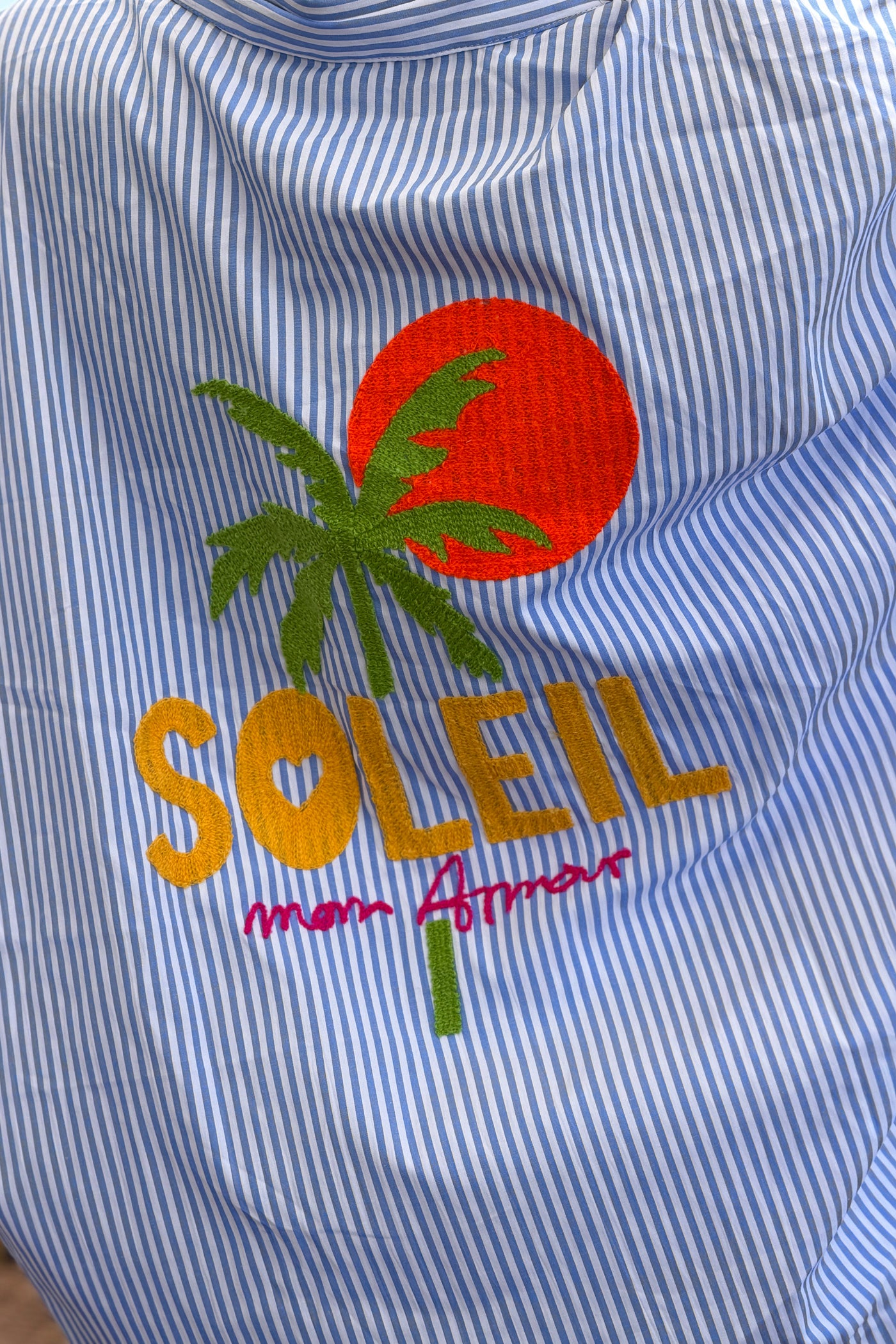 Blue Pinstripe Soleil Mon Amour Button-Down