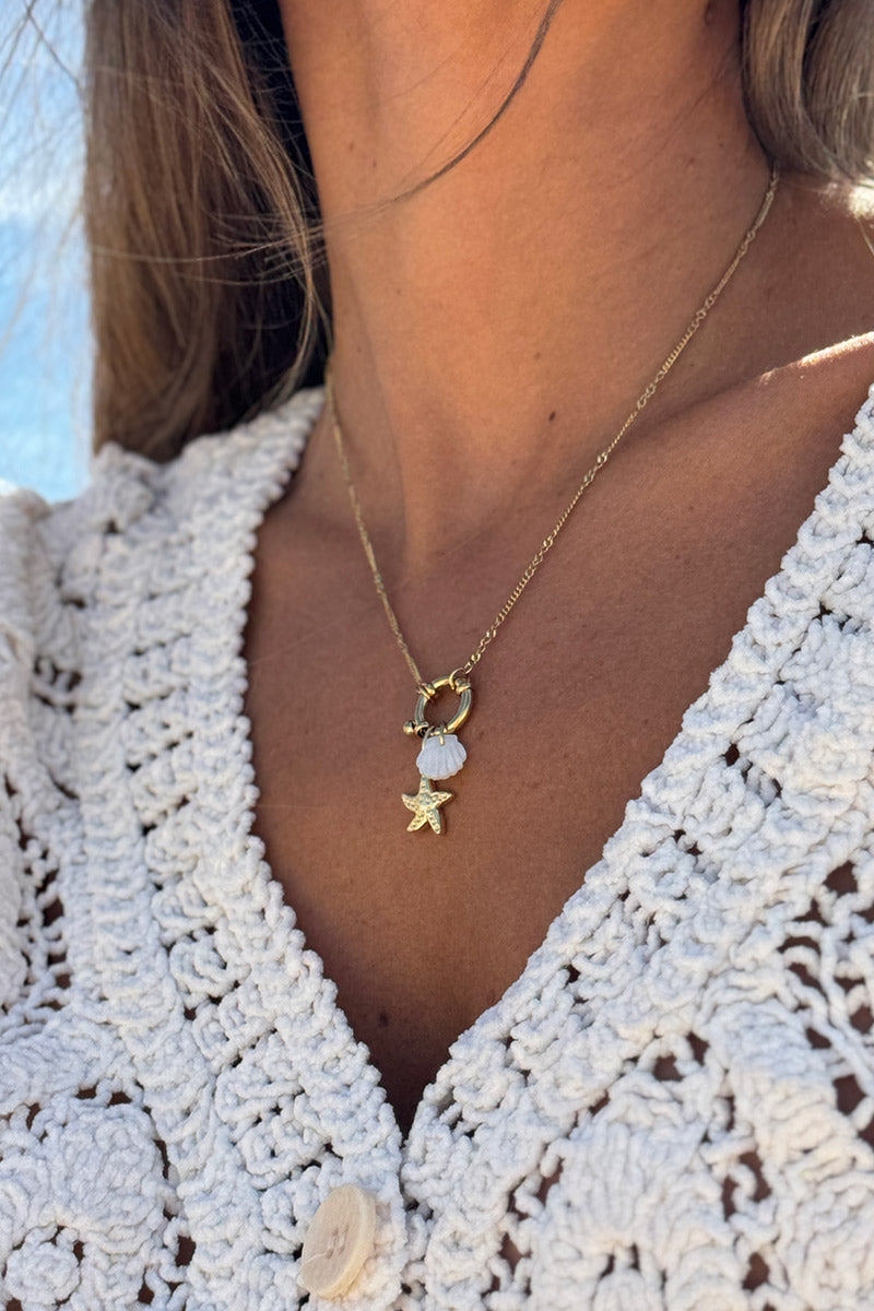 Antique Gold Charms of the Sea Necklace