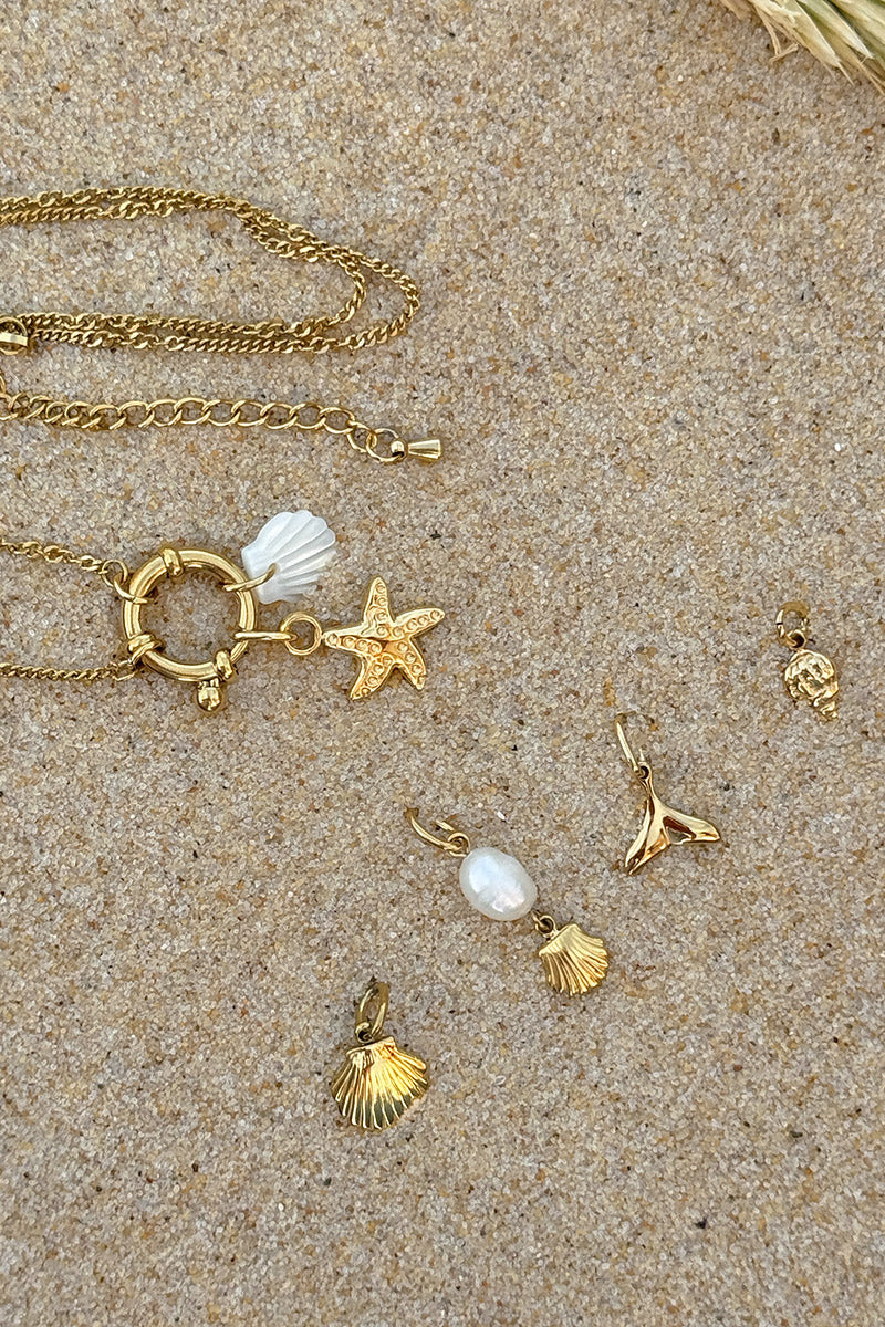 Antique Gold Charms of the Sea Necklace