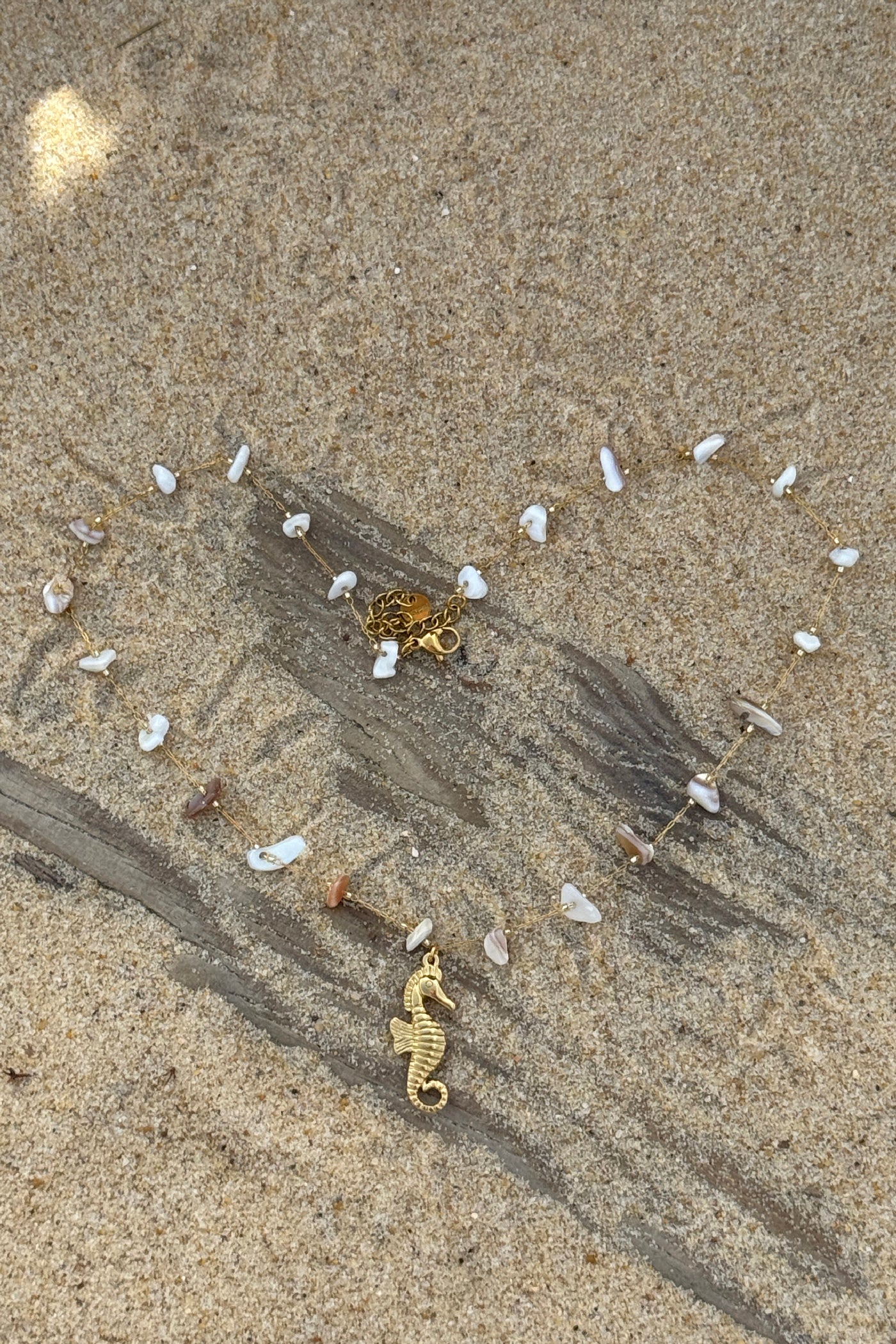 Seahorse Beaded Golden Chain Necklace