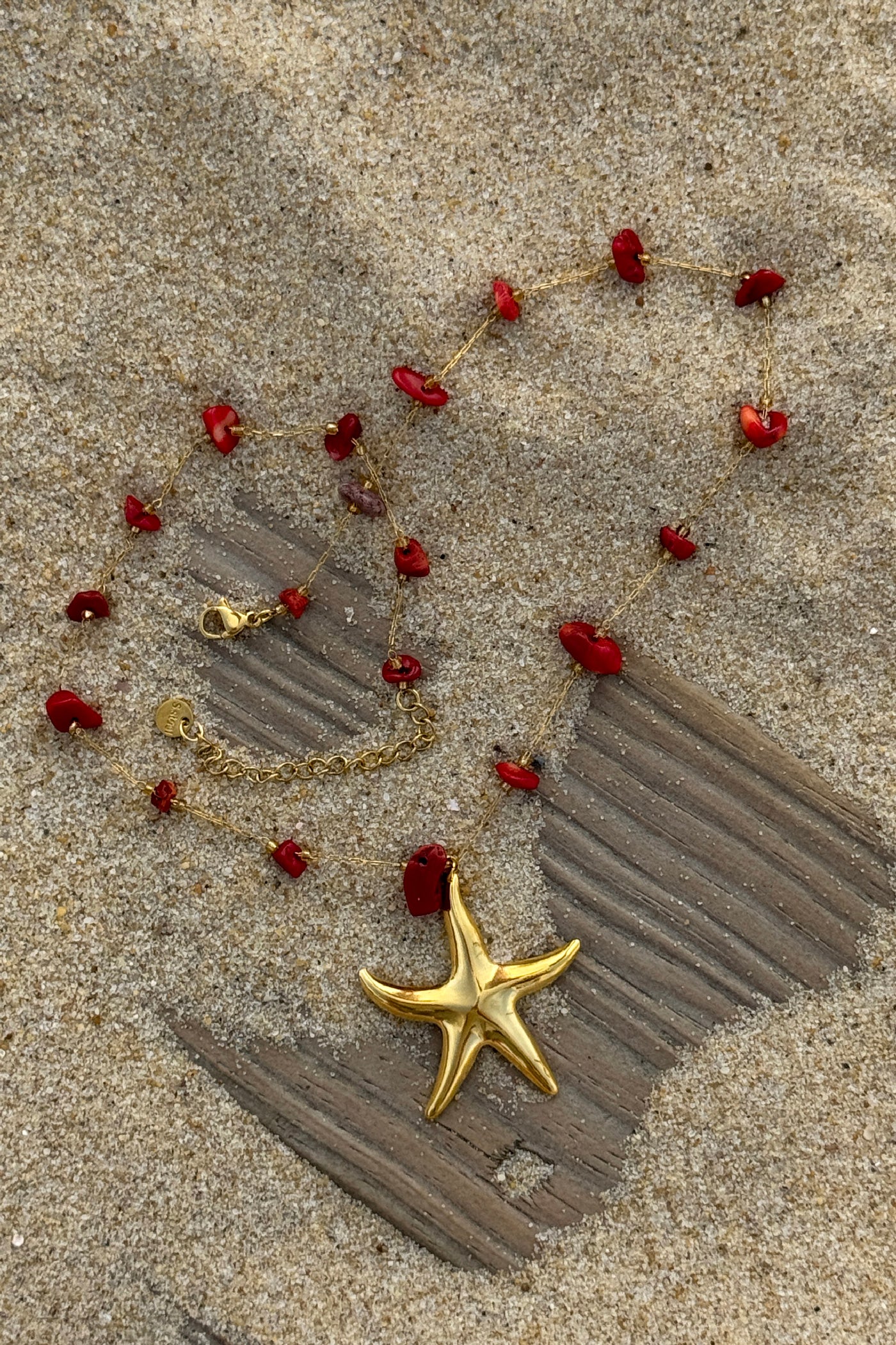 Starfish Beaded Golden Chain Necklace