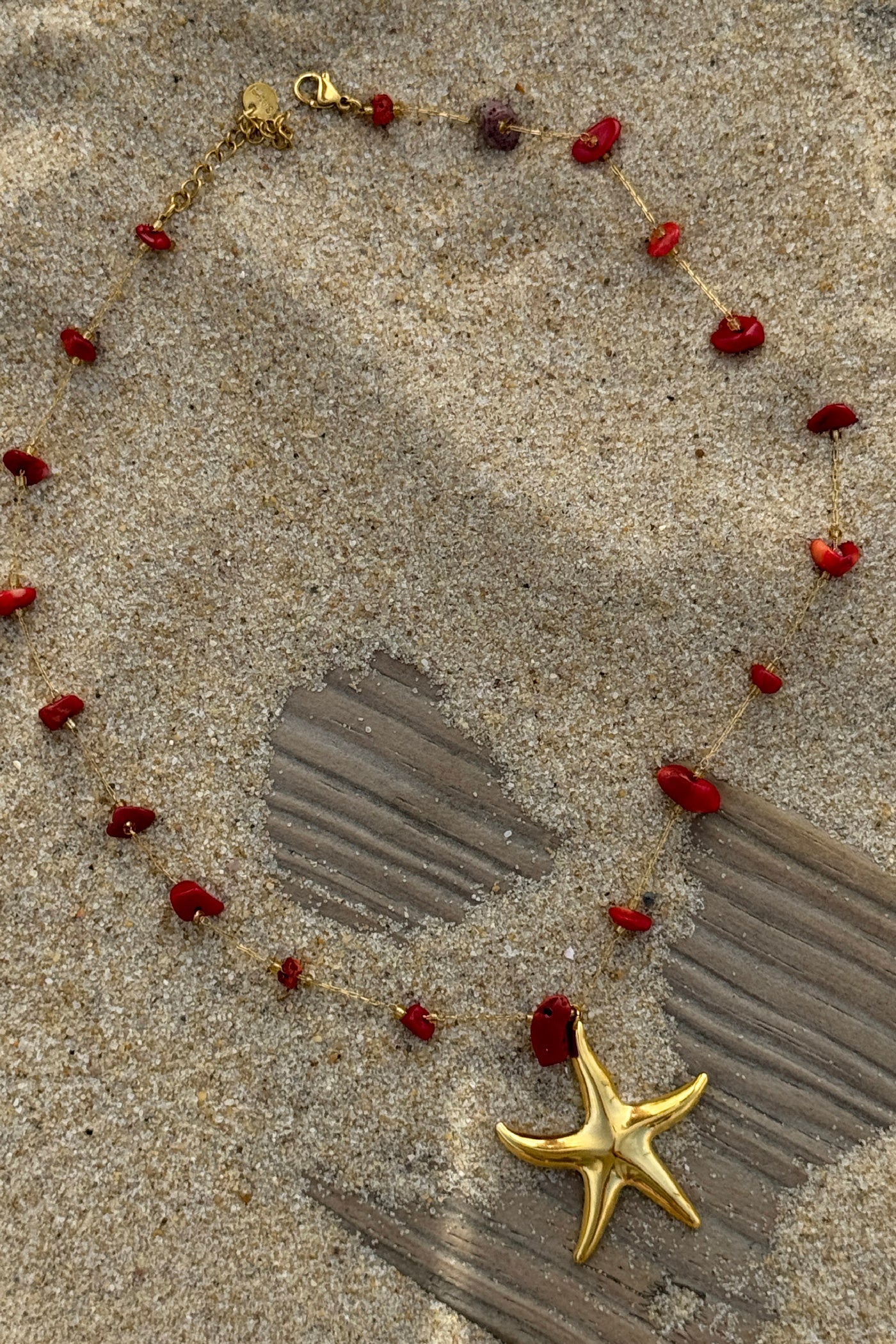 Starfish Beaded Golden Chain Necklace