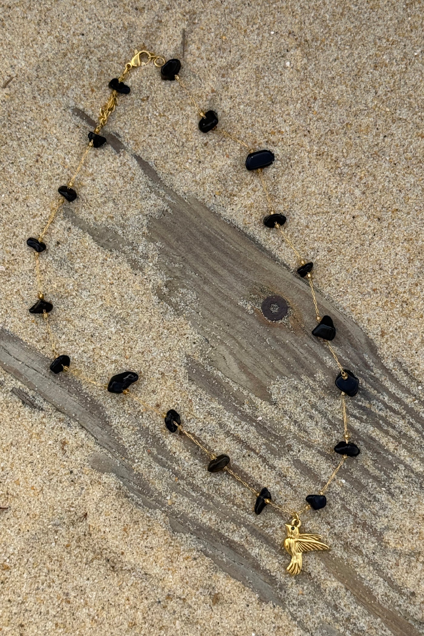 Seagull Beaded Golden Chain Necklace