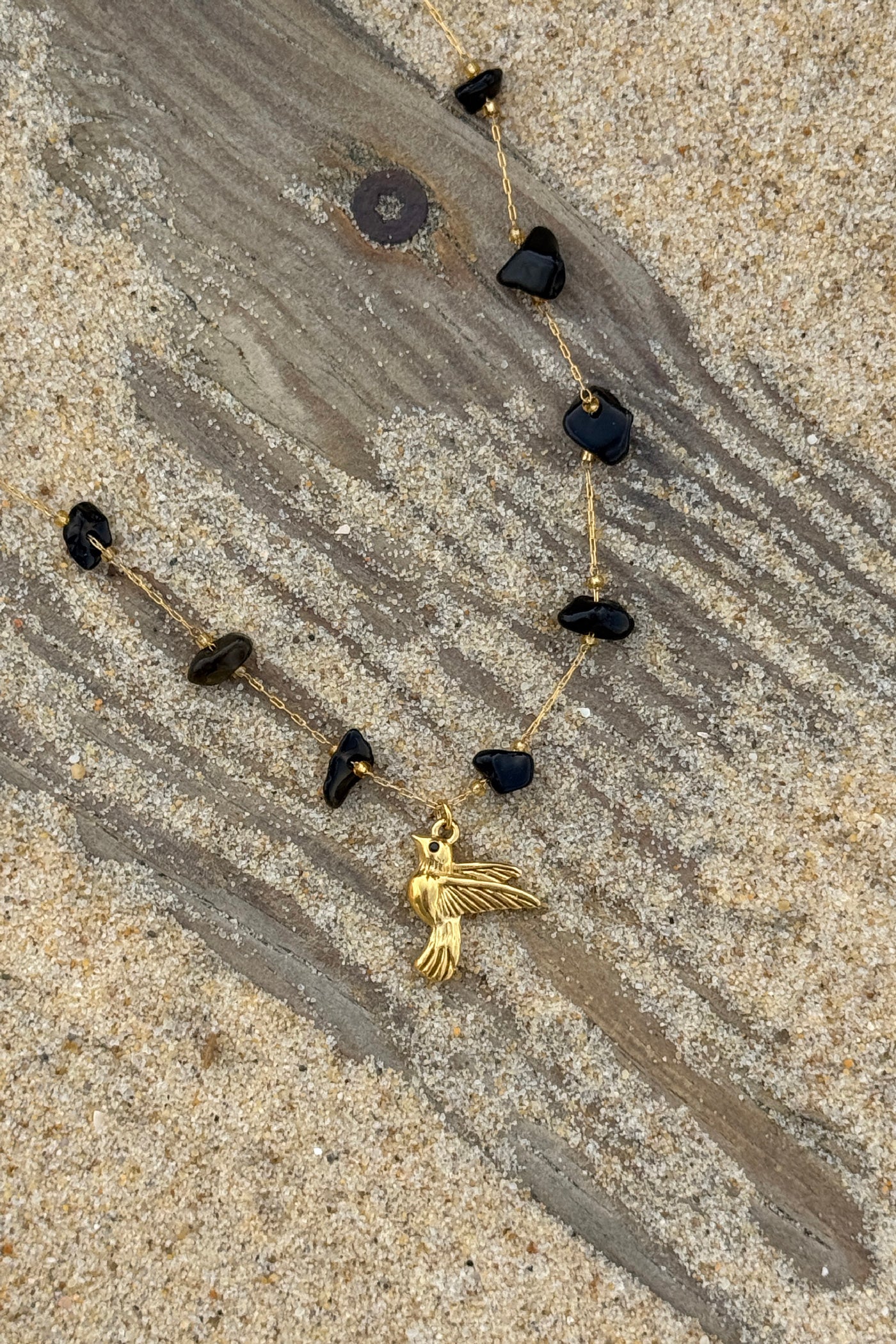 Seagull Beaded Golden Chain Necklace