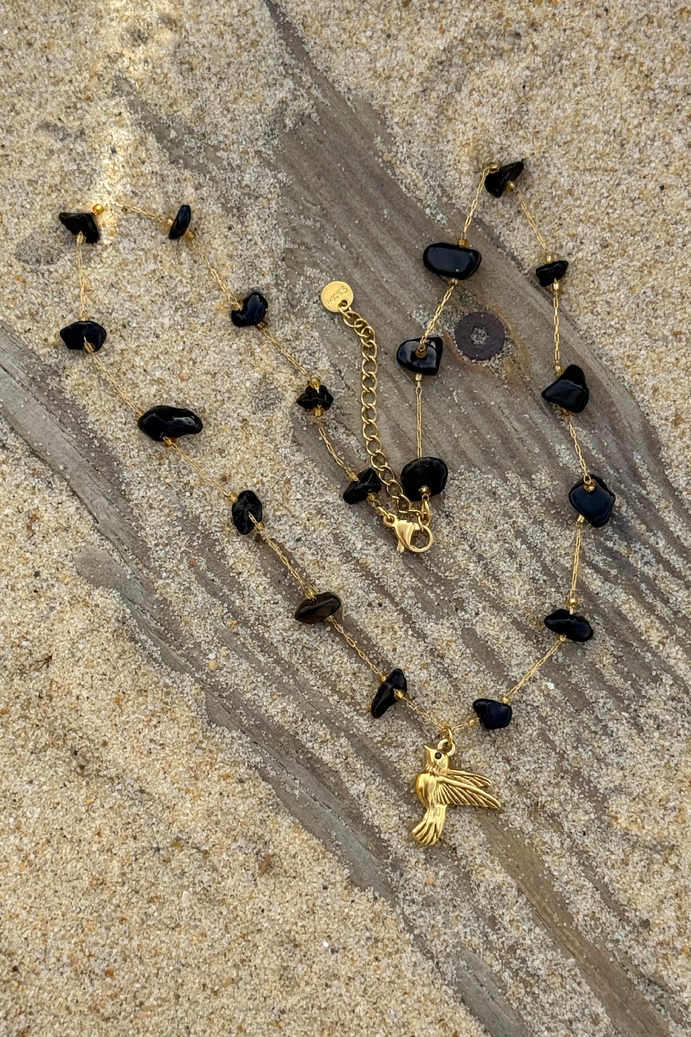 Seagull Beaded Golden Chain Necklace