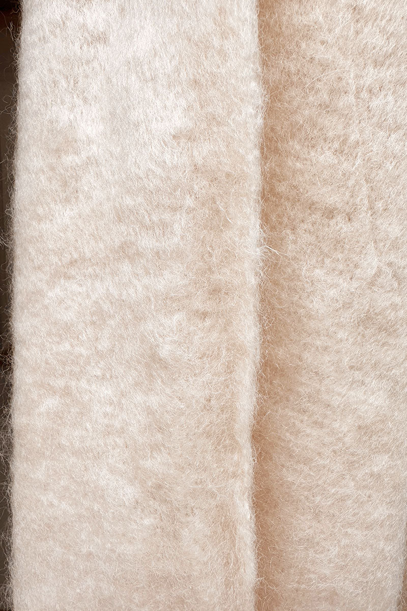 Beige Faux Cashmere Tassel Scarf