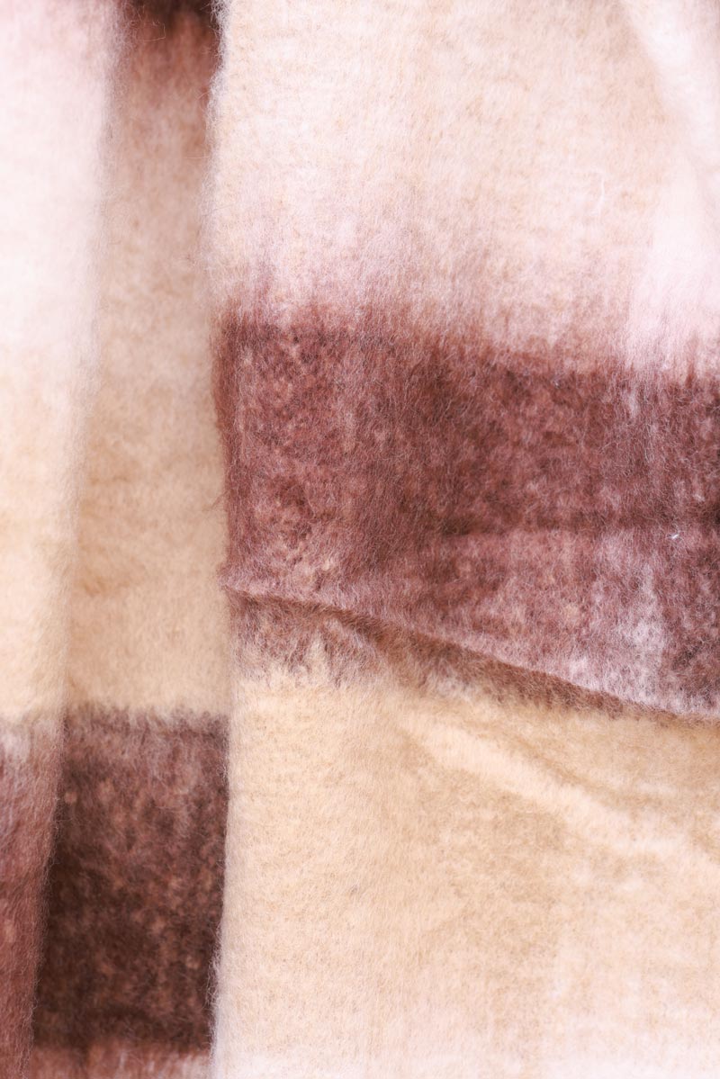 Super Soft and Warm Scarf with Fringes in Brown chocolate Check