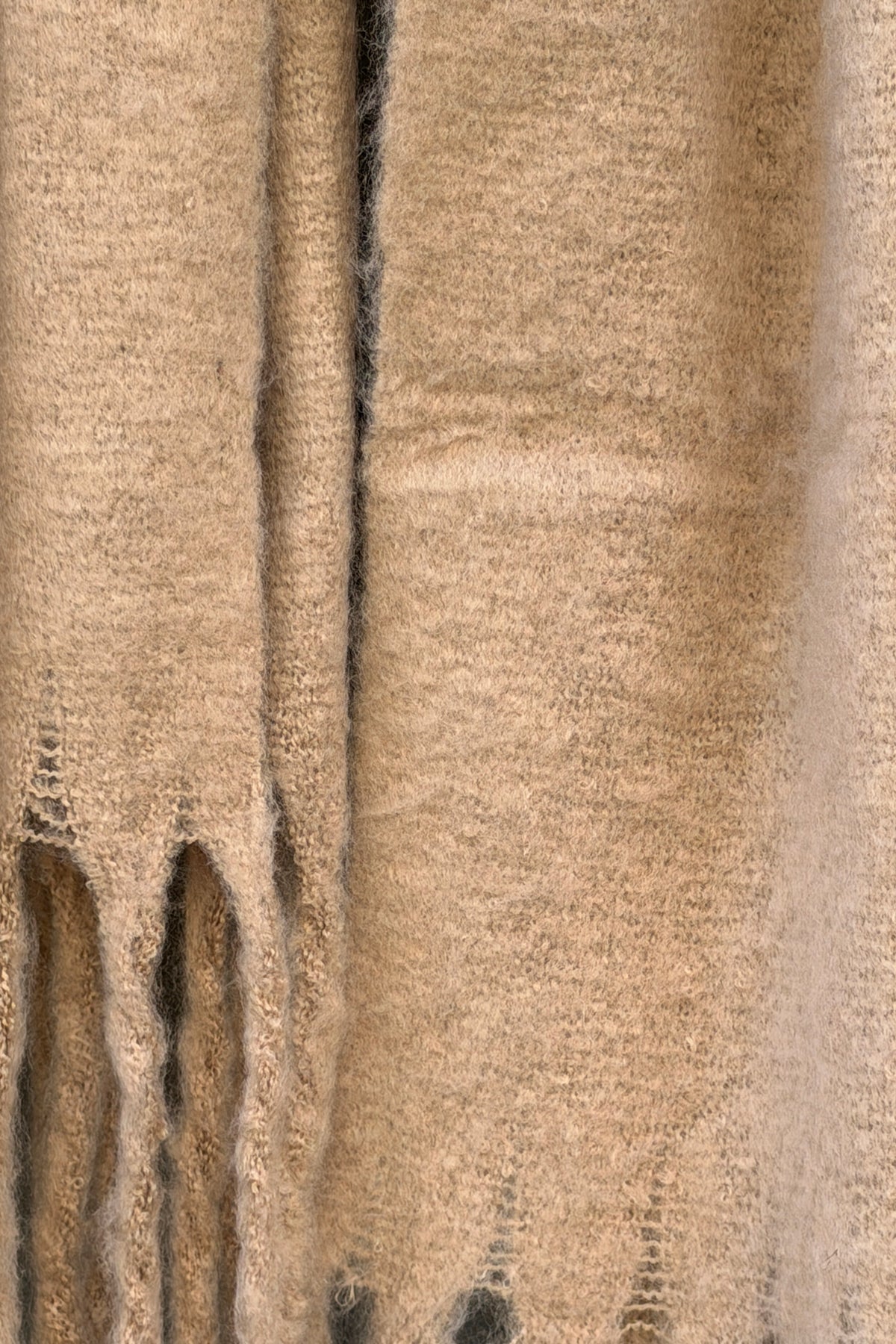 Echarpe douce et épaisse camel grandes franges